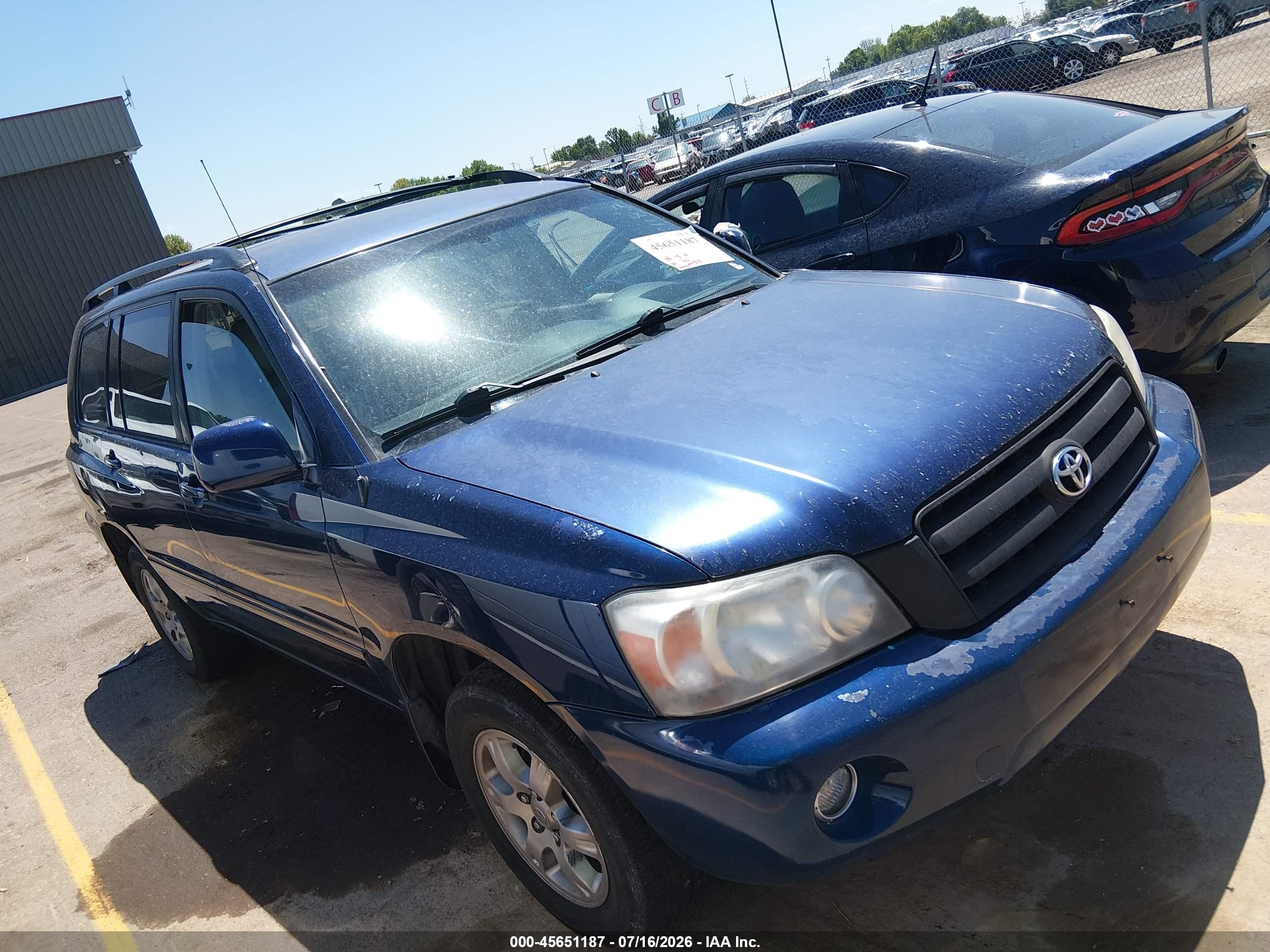 2004 Toyota Highlander V6 Blue vin: JTEDP21A940005375