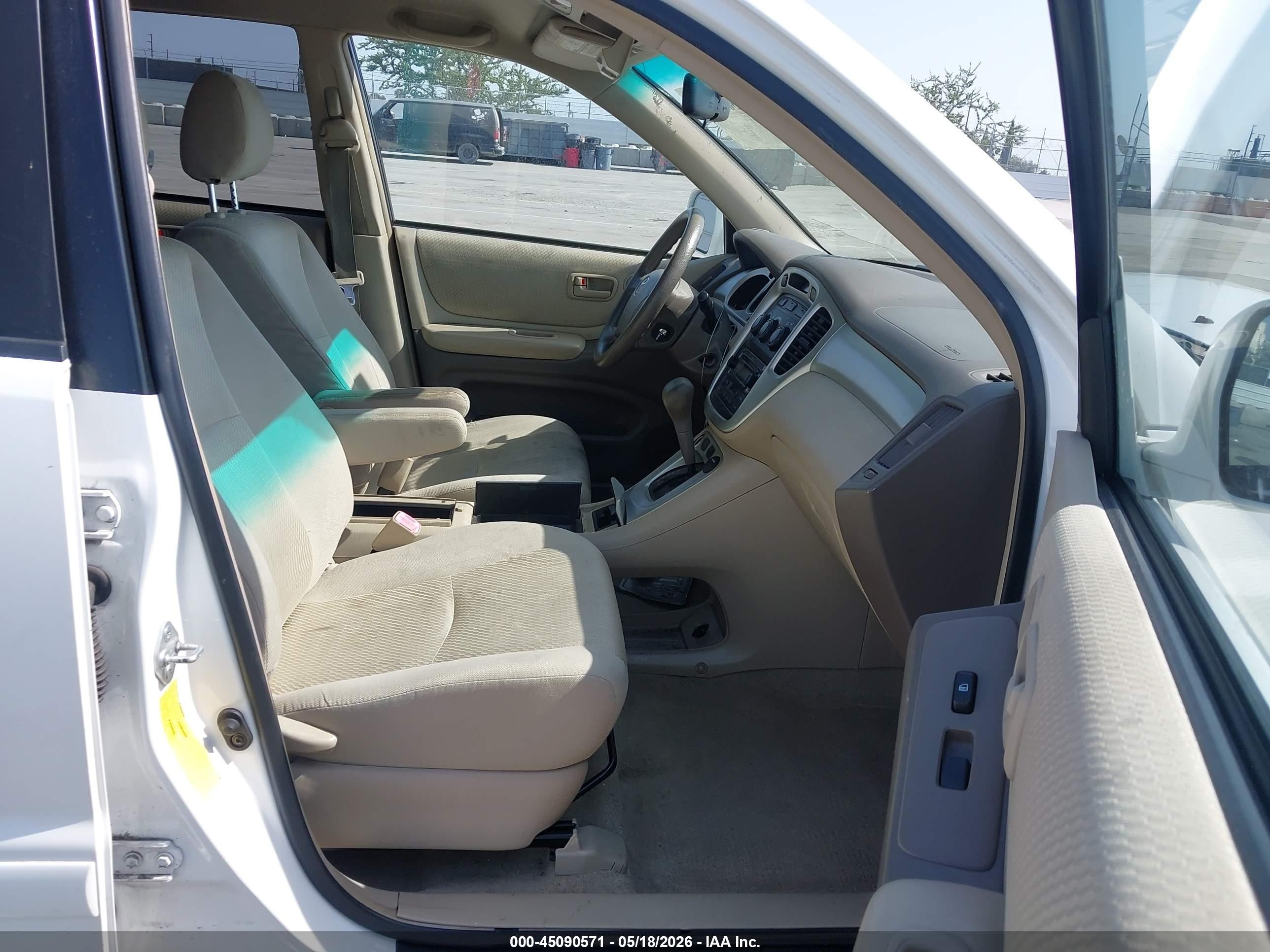 2005 Toyota Highlander V6 White vin: JTEDP21A950049216