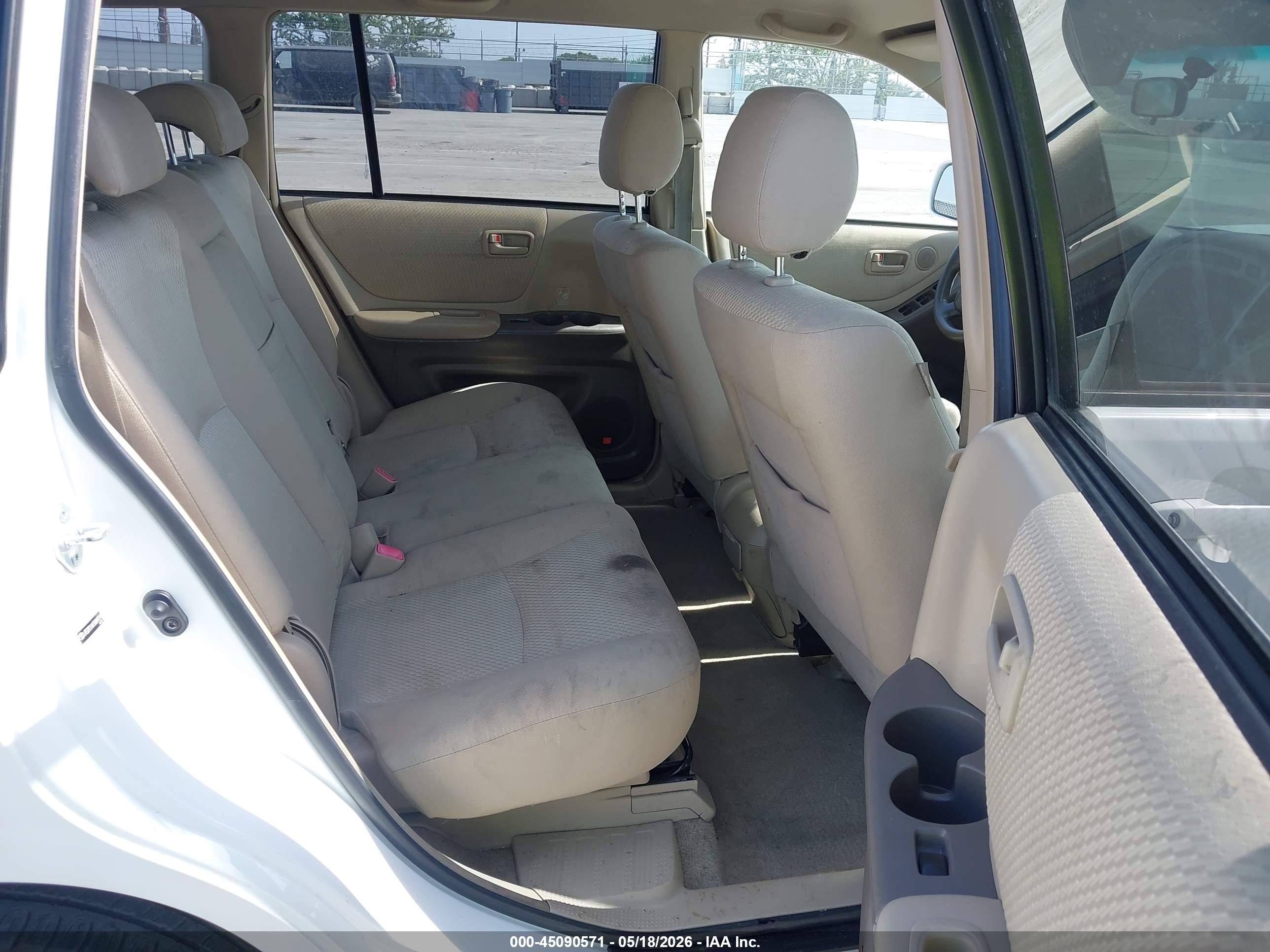 2005 Toyota Highlander V6 White vin: JTEDP21A950049216
