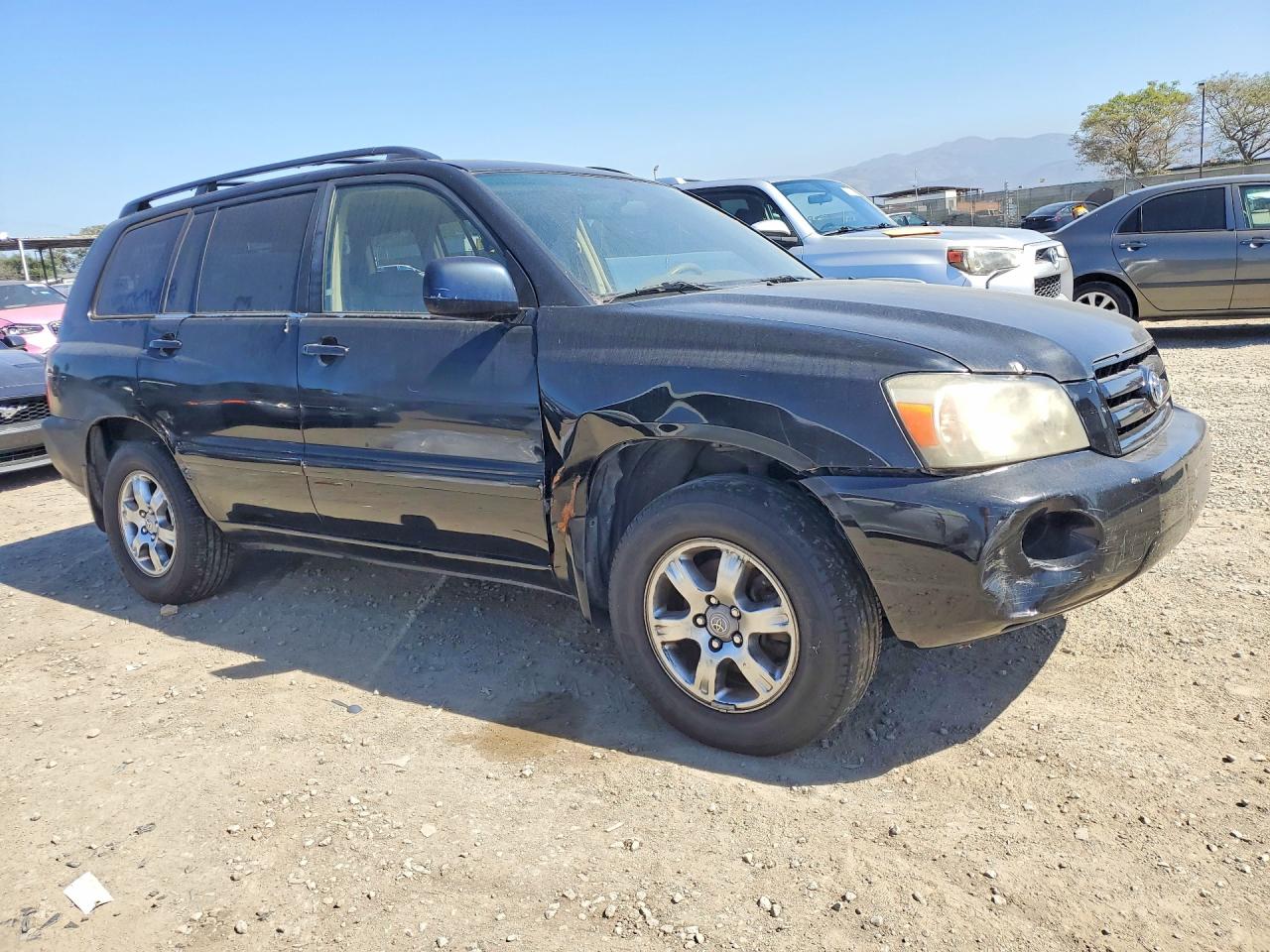 2005 Toyt Highlander Black vin: JTEDP21A950055064