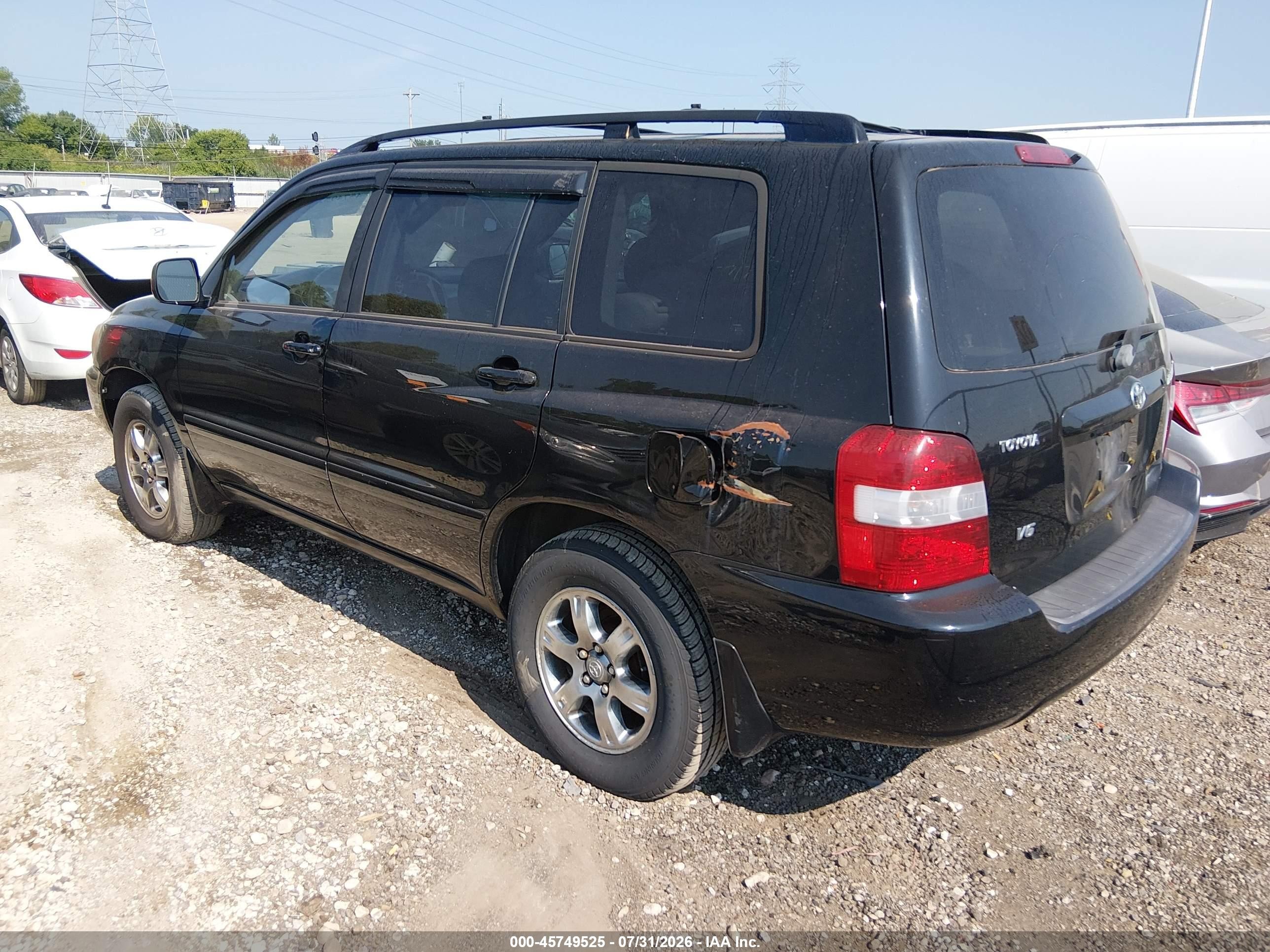 2005 Toyota Highlander V6 Black vin: JTEDP21A950062306