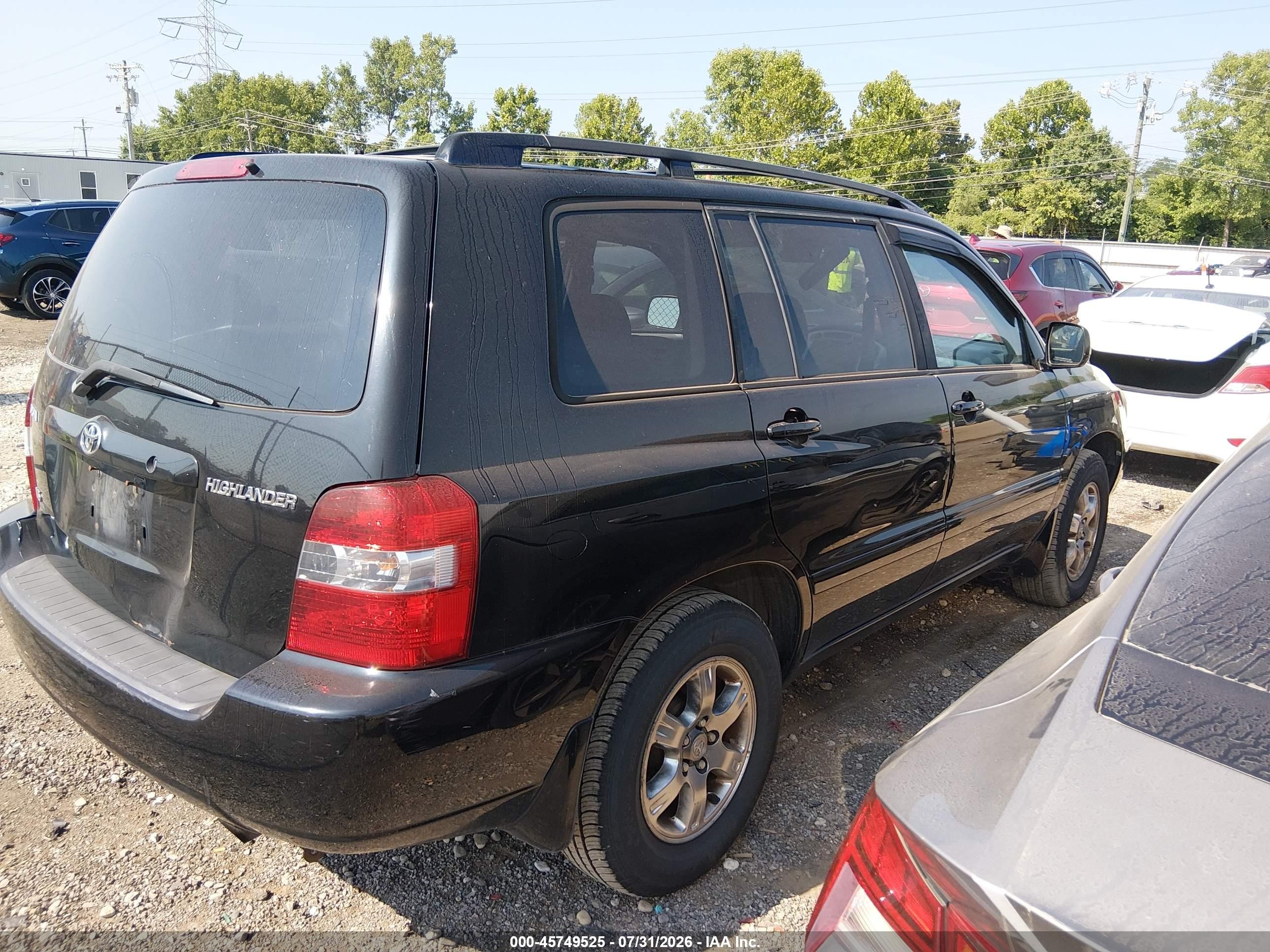 2005 Toyota Highlander V6 Black vin: JTEDP21A950062306