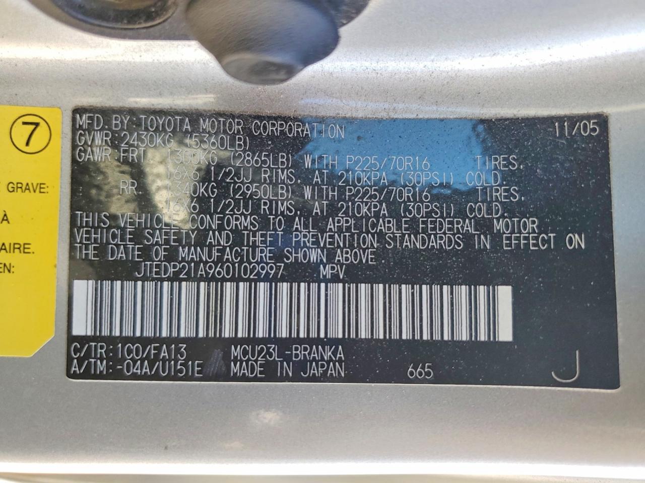 2006 Toyota Highlander Limited Silver vin: JTEDP21A960102997