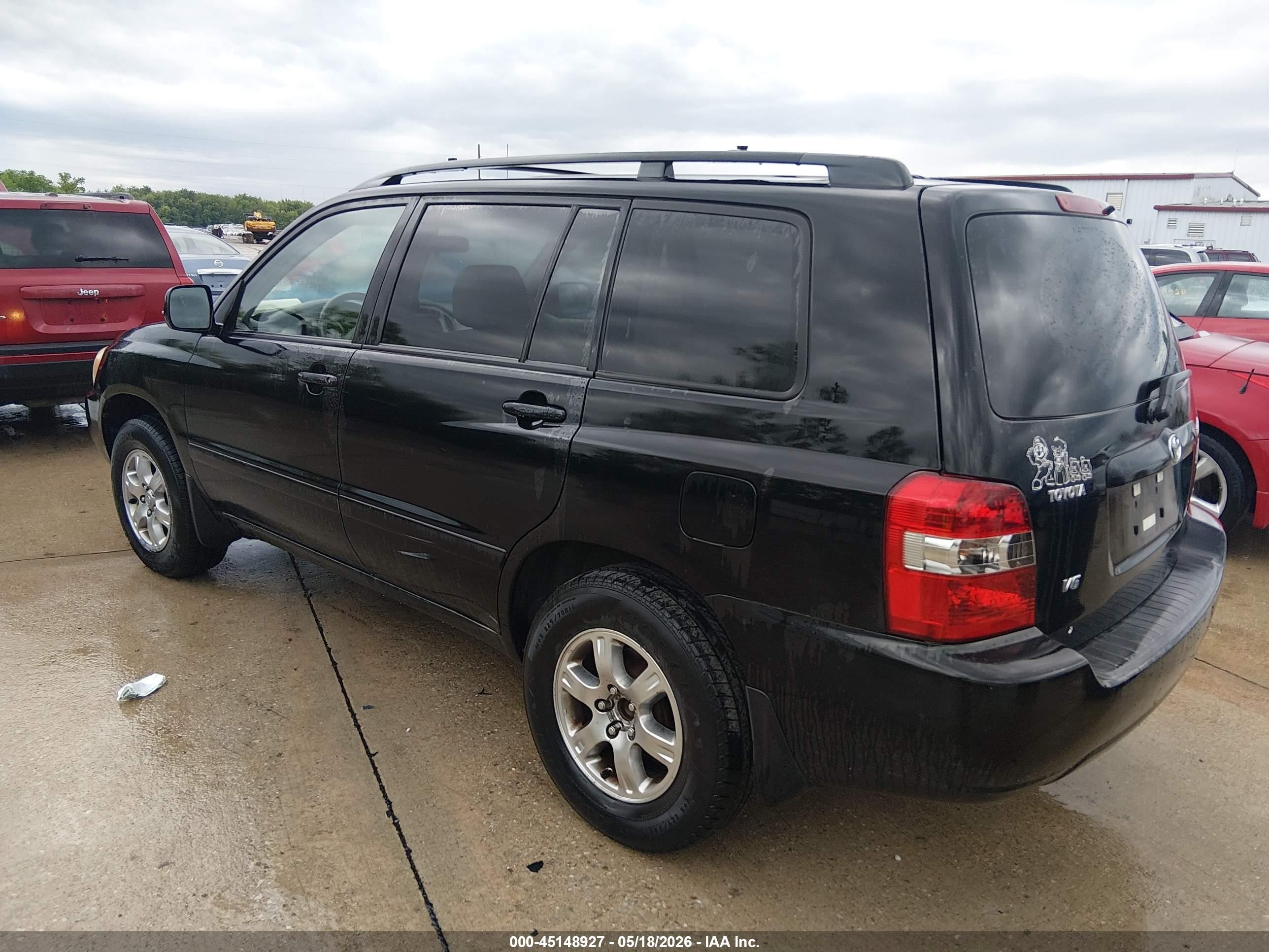 2006 Toyota Highlander V6 Black vin: JTEDP21A960105267