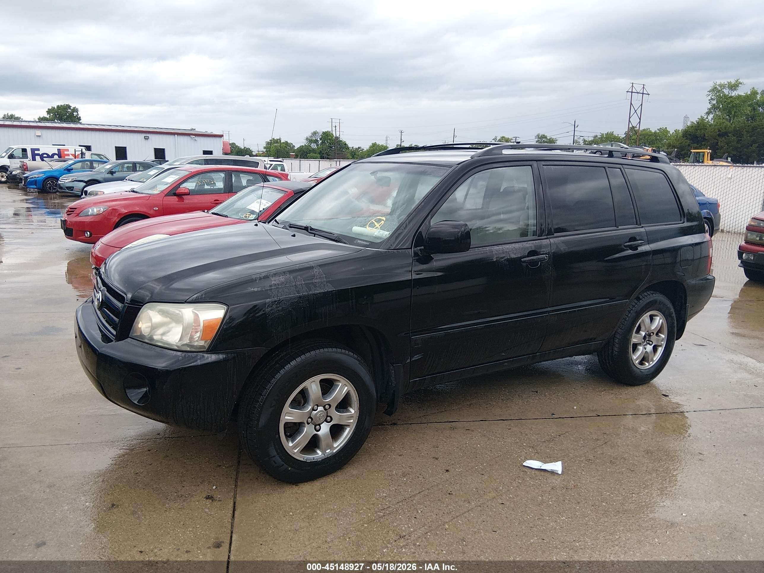 2006 Toyota Highlander V6 Black vin: JTEDP21A960105267