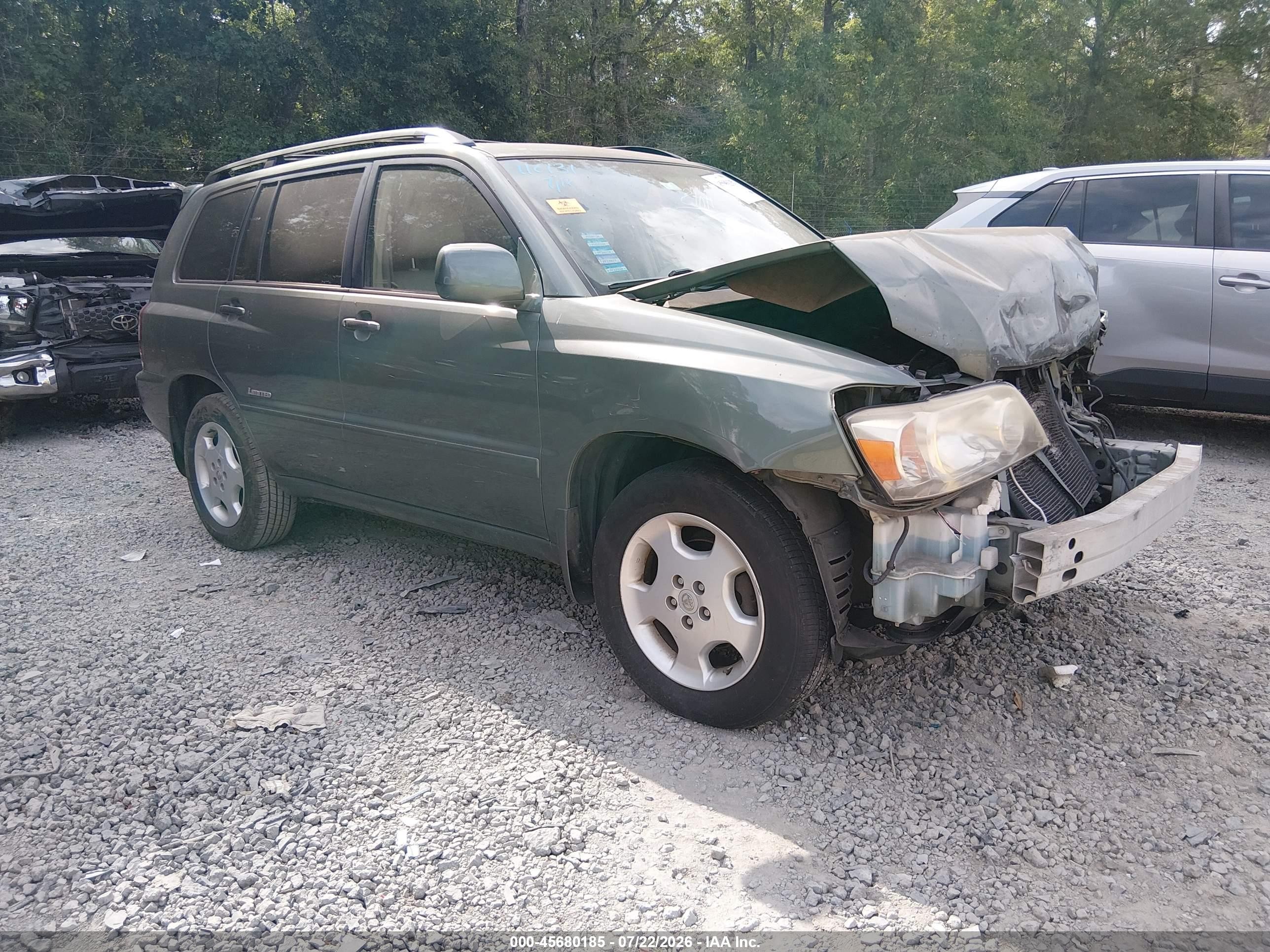 2006 Toyota Highlander Limited V6 Green vin: JTEDP21A960110131