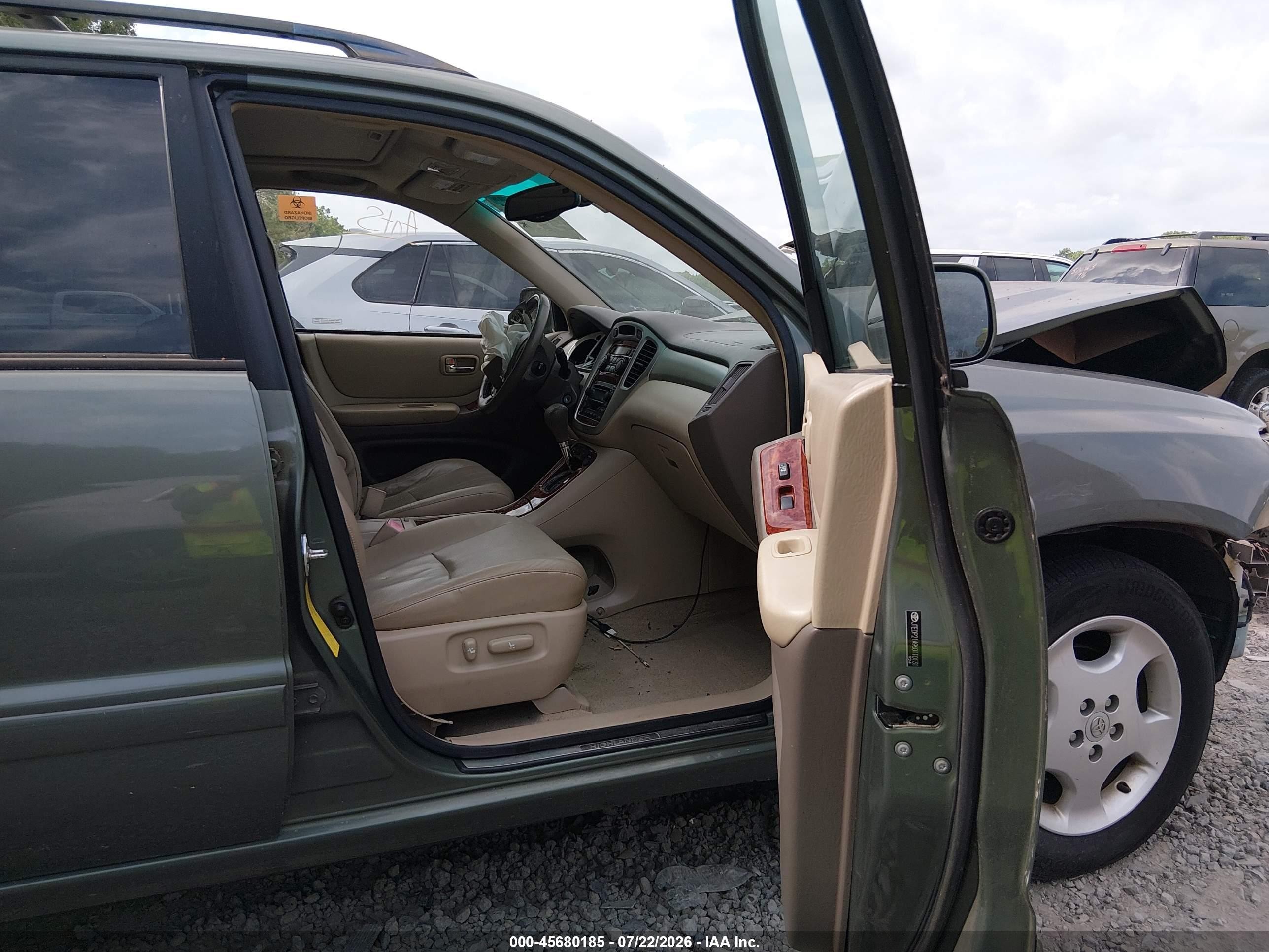 2006 Toyota Highlander Limited V6 Green vin: JTEDP21A960110131
