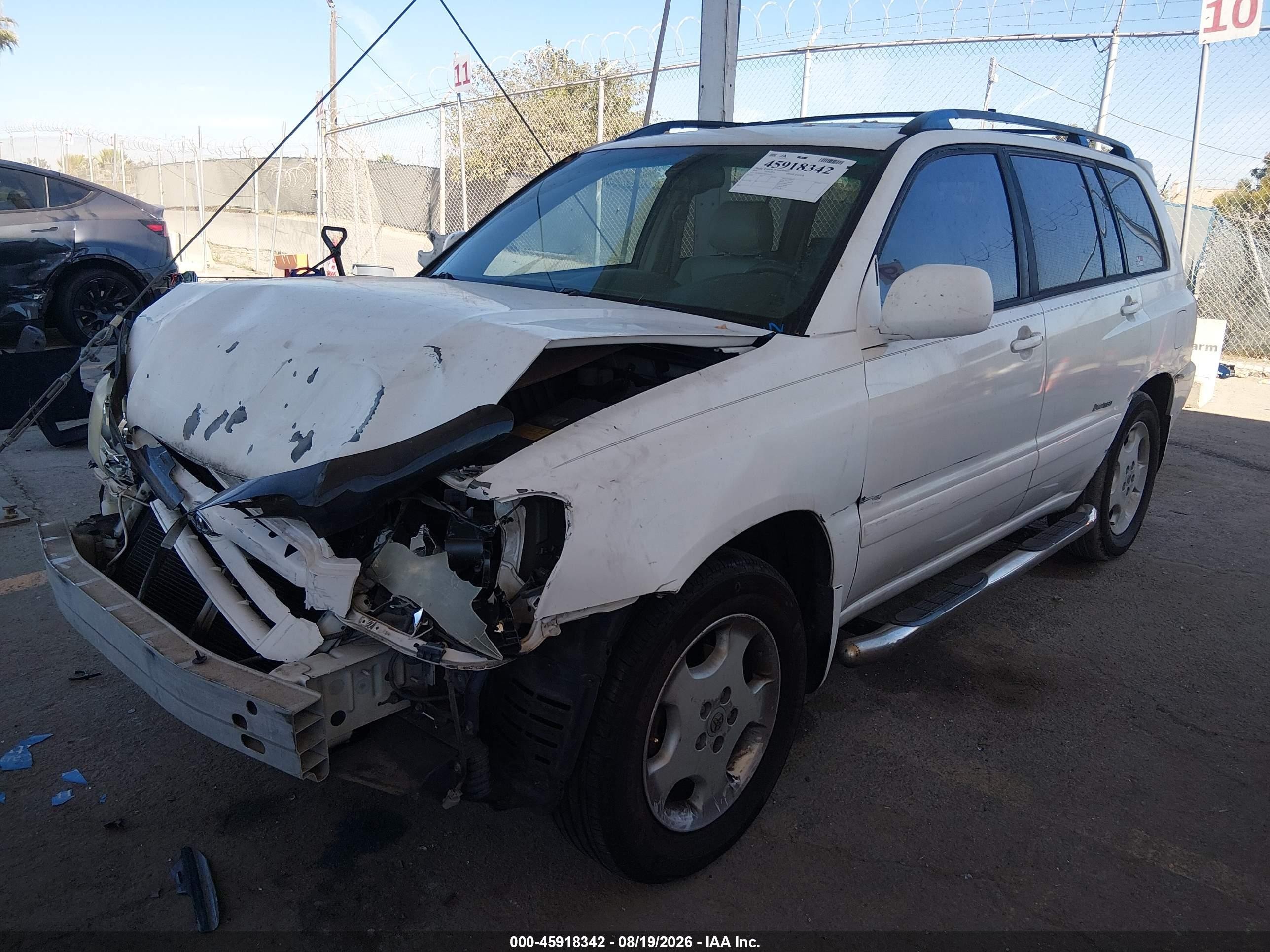 2006 Toyota Highlander Limited V6 White vin: JTEDP21A960110453