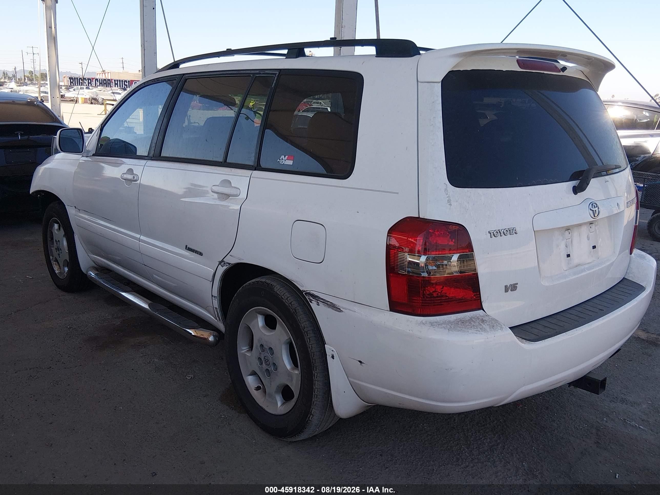 2006 Toyota Highlander Limited V6 White vin: JTEDP21A960110453