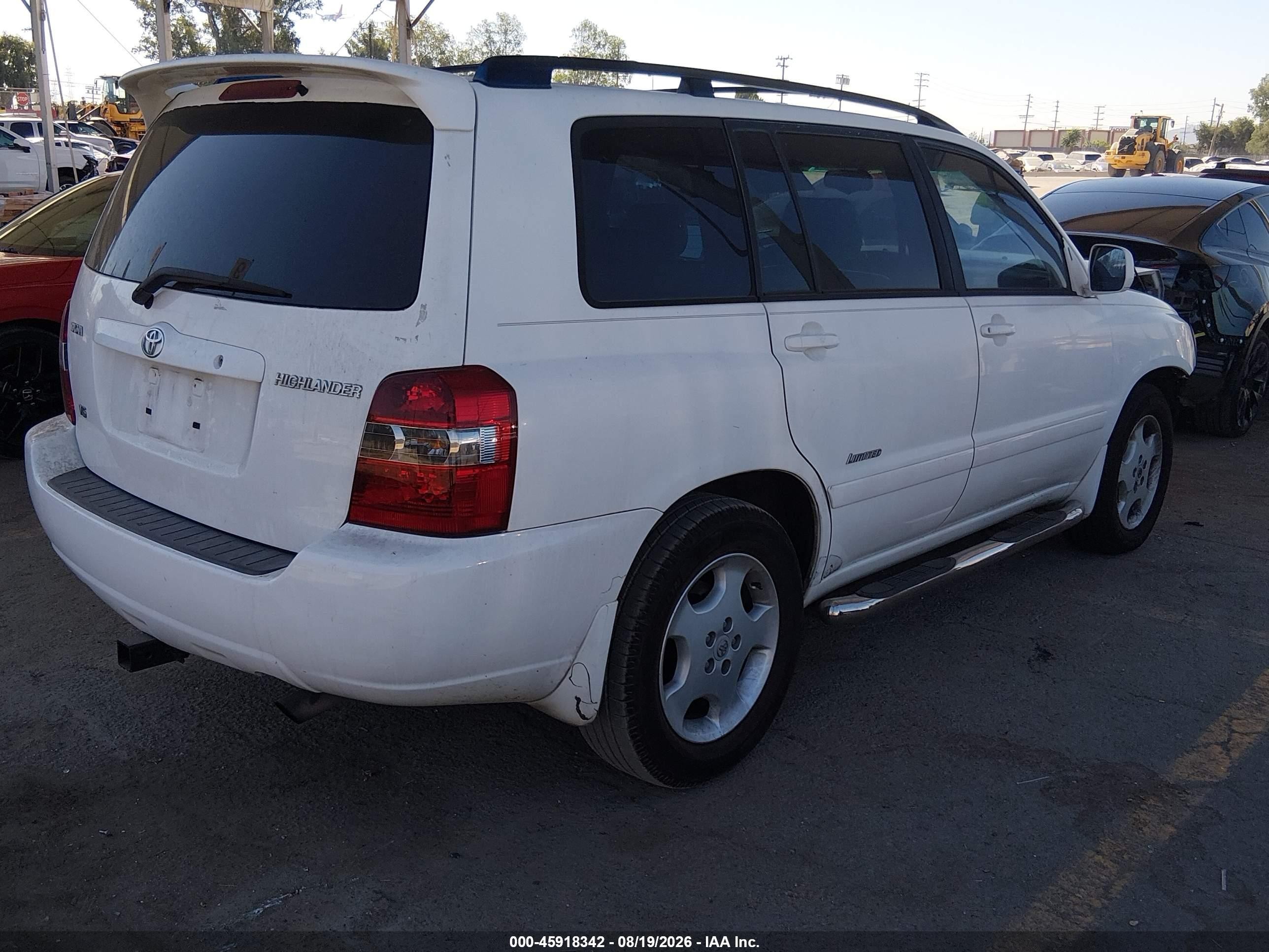 2006 Toyota Highlander Limited V6 White vin: JTEDP21A960110453