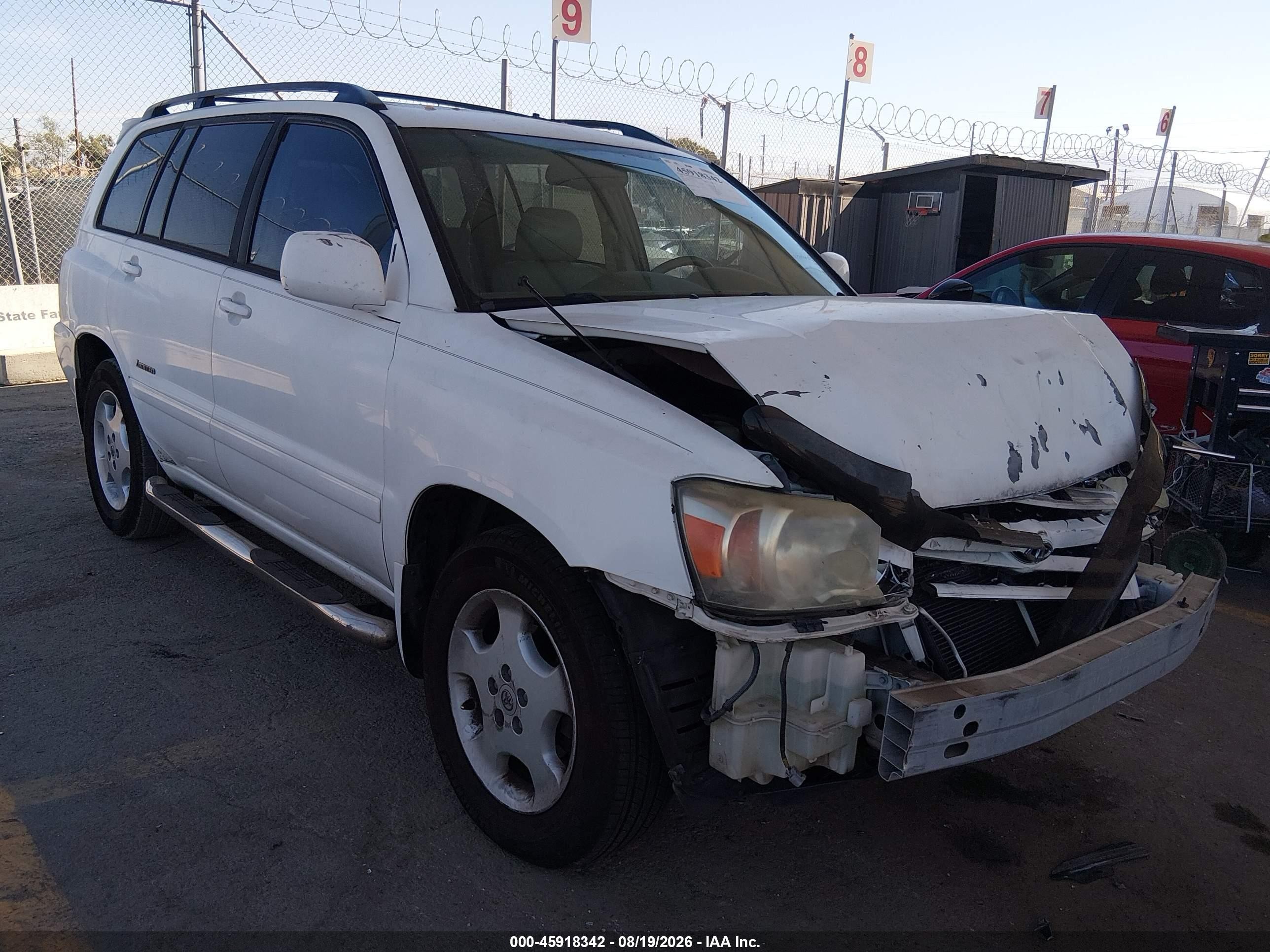 2006 Toyota Highlander Limited V6 White vin: JTEDP21A960110453