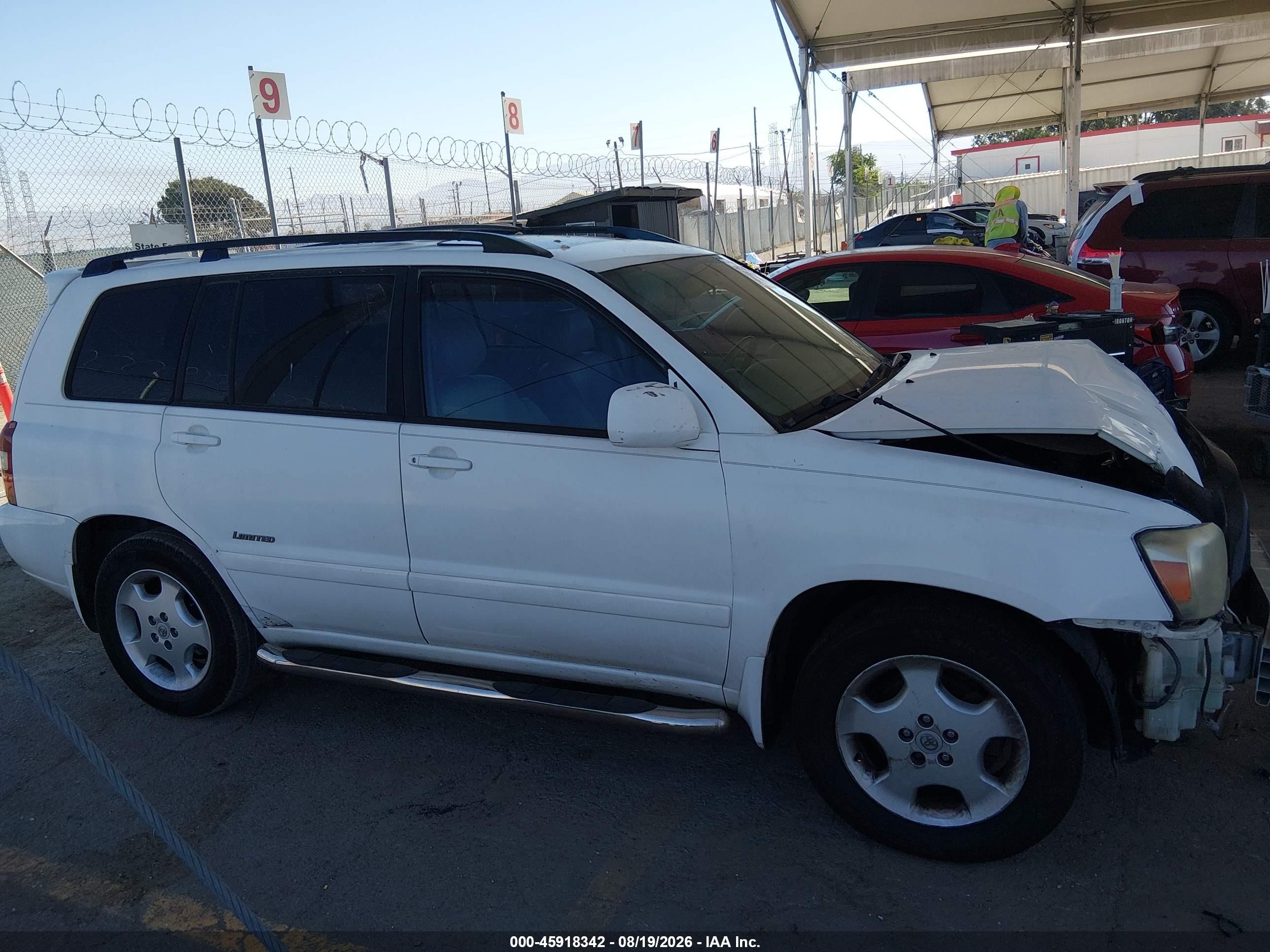 2006 Toyota Highlander Limited V6 White vin: JTEDP21A960110453