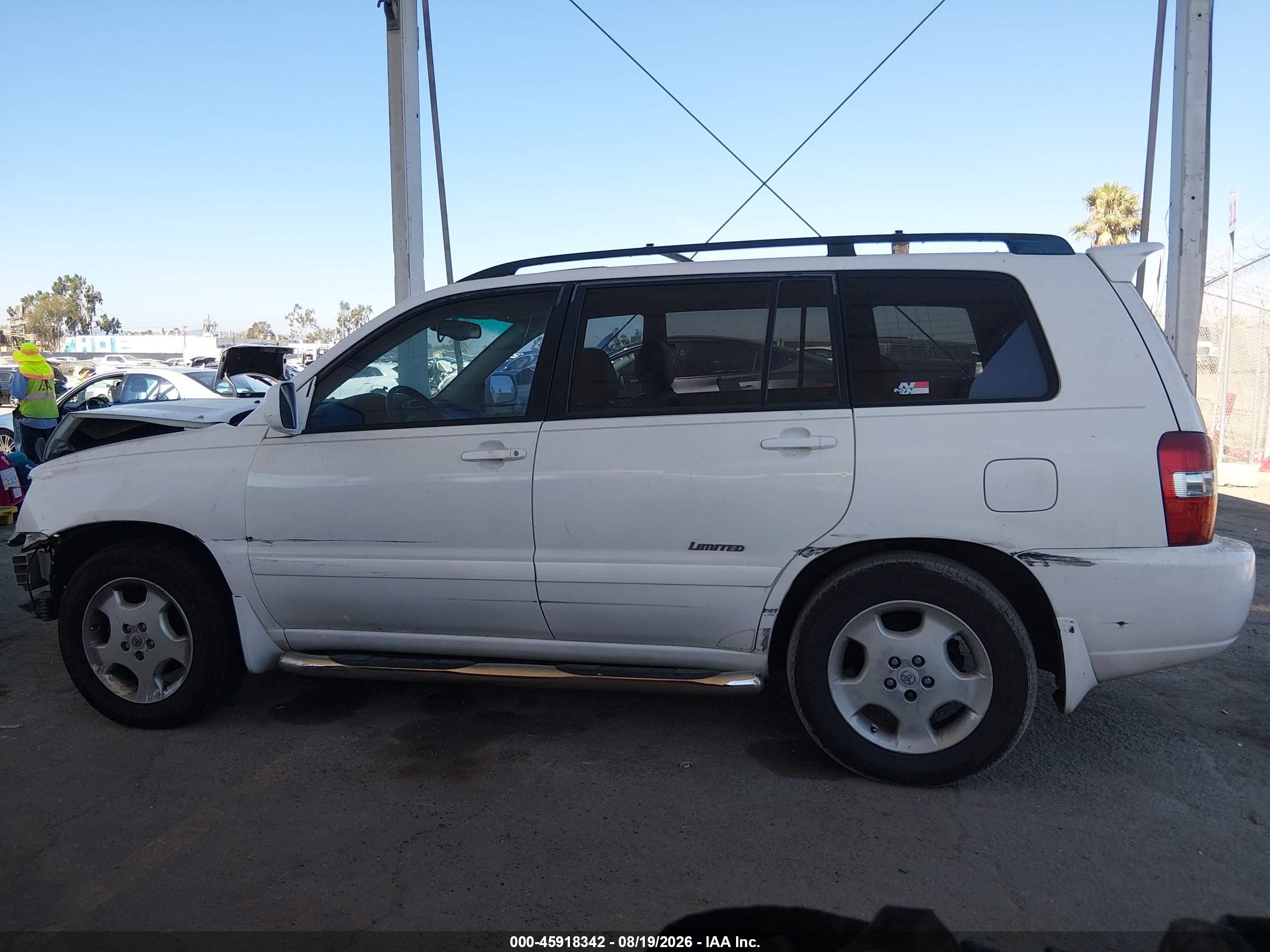 2006 Toyota Highlander Limited V6 White vin: JTEDP21A960110453