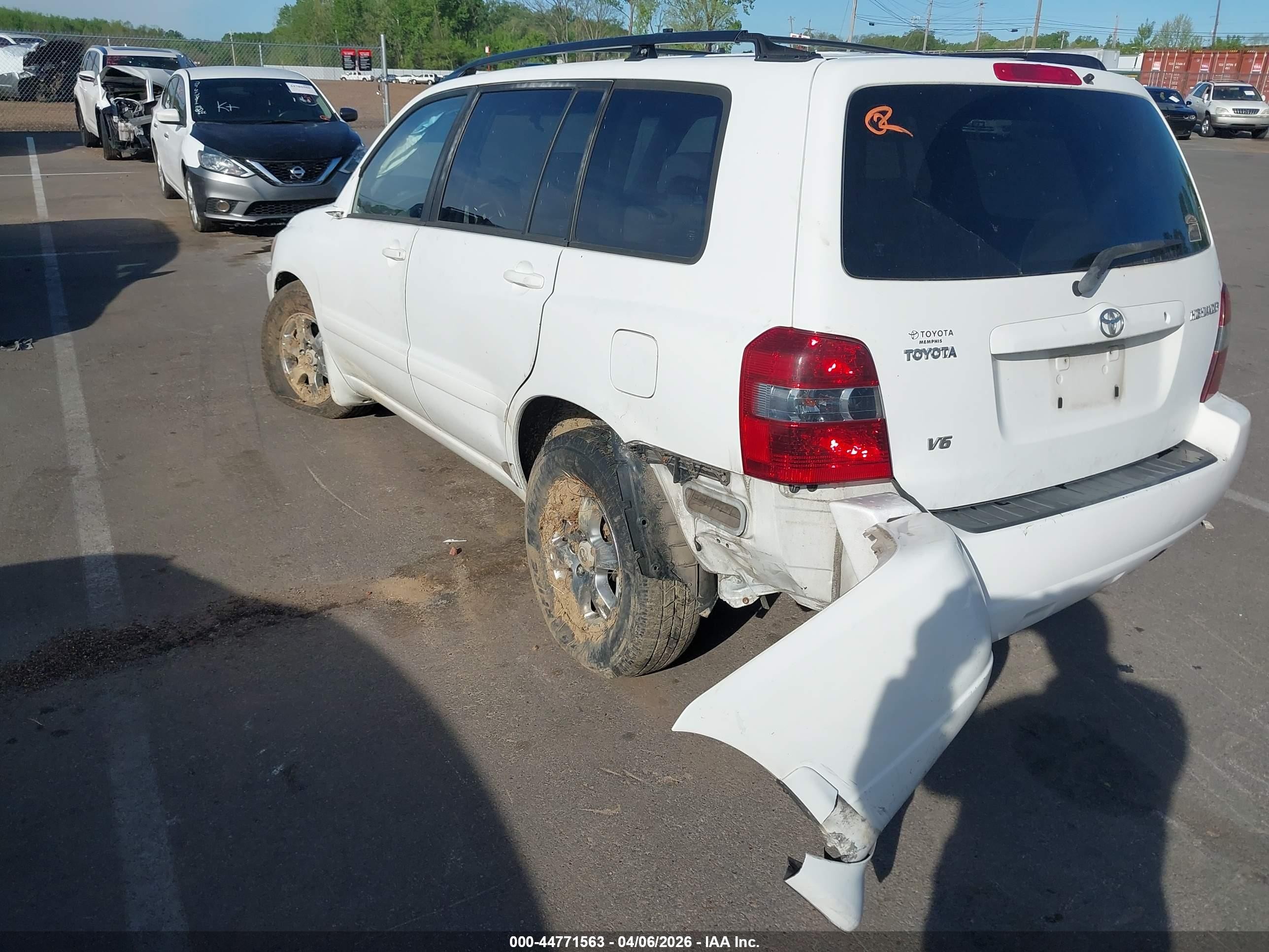 2006 Toyota Highlander V6 White vin: JTEDP21A960120920