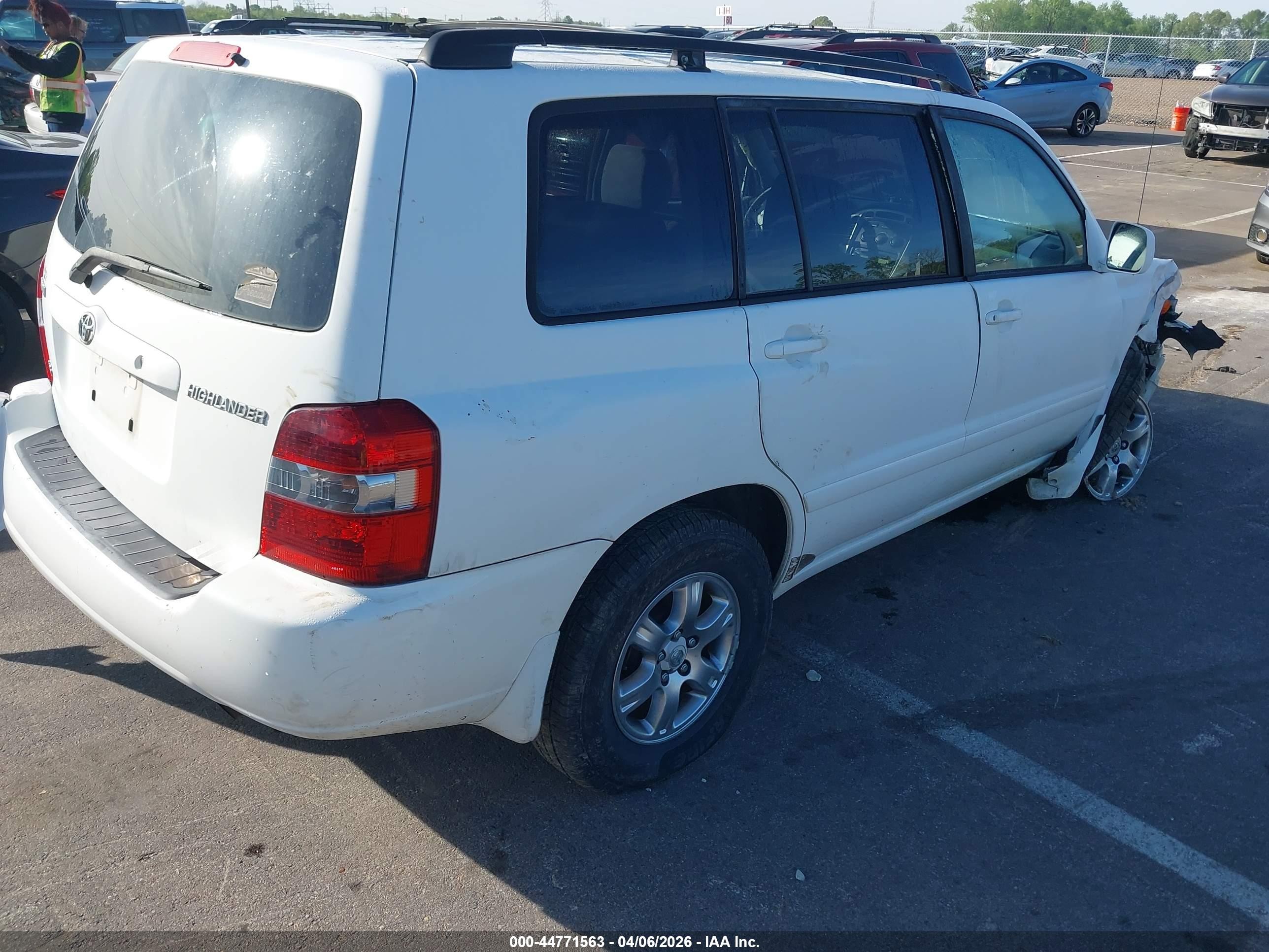 2006 Toyota Highlander V6 White vin: JTEDP21A960120920