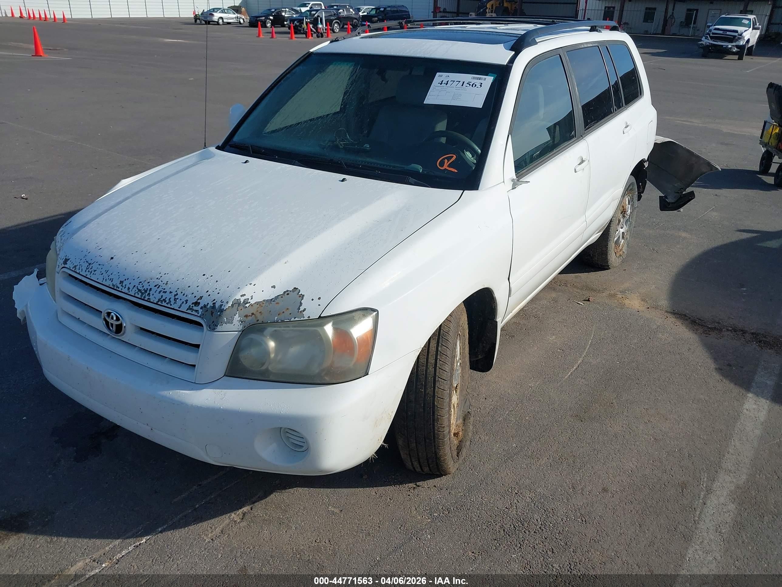 2006 Toyota Highlander V6 White vin: JTEDP21A960120920