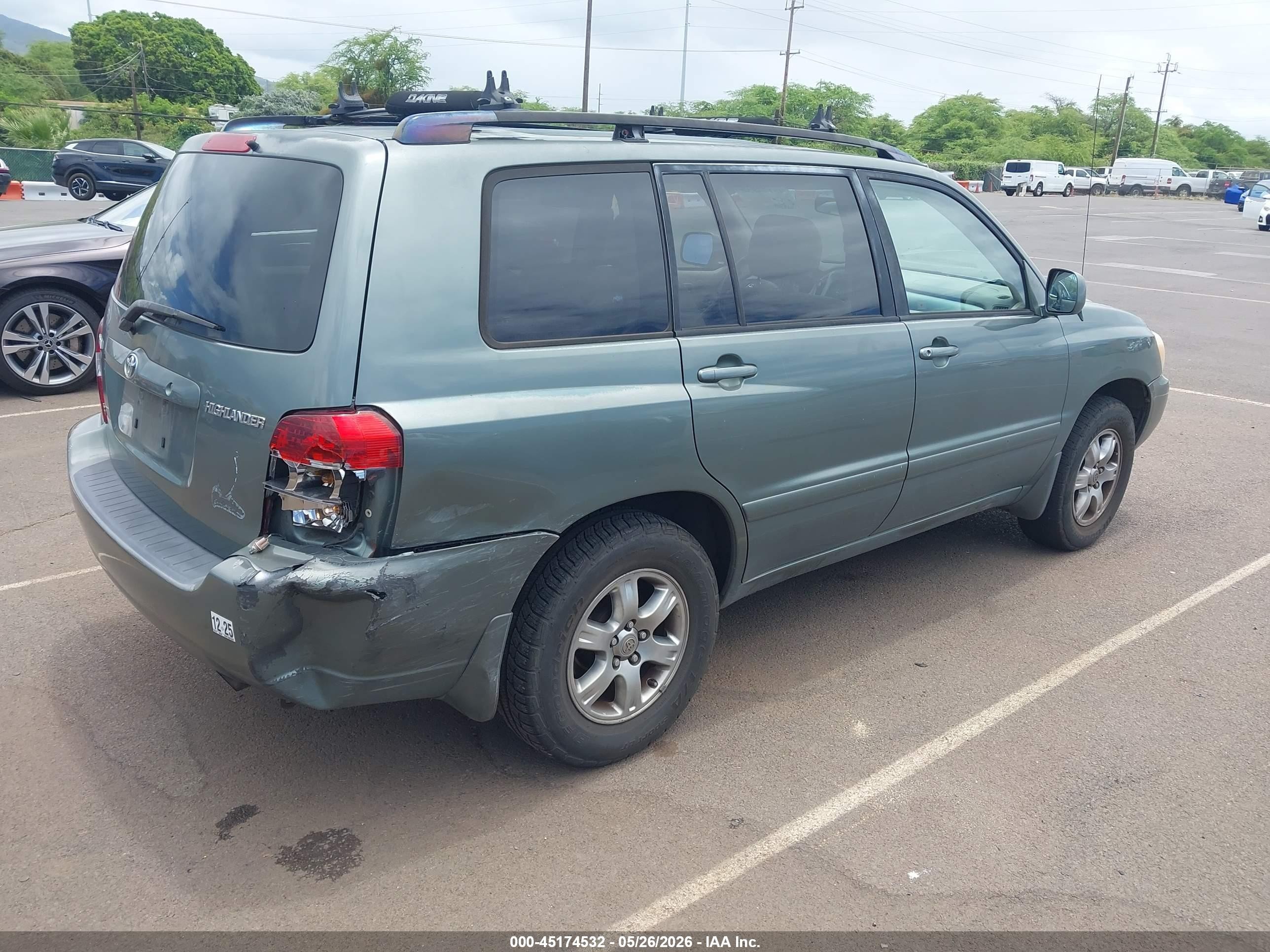 2006 Toyota Highlander V6 Green vin: JTEDP21A960125633