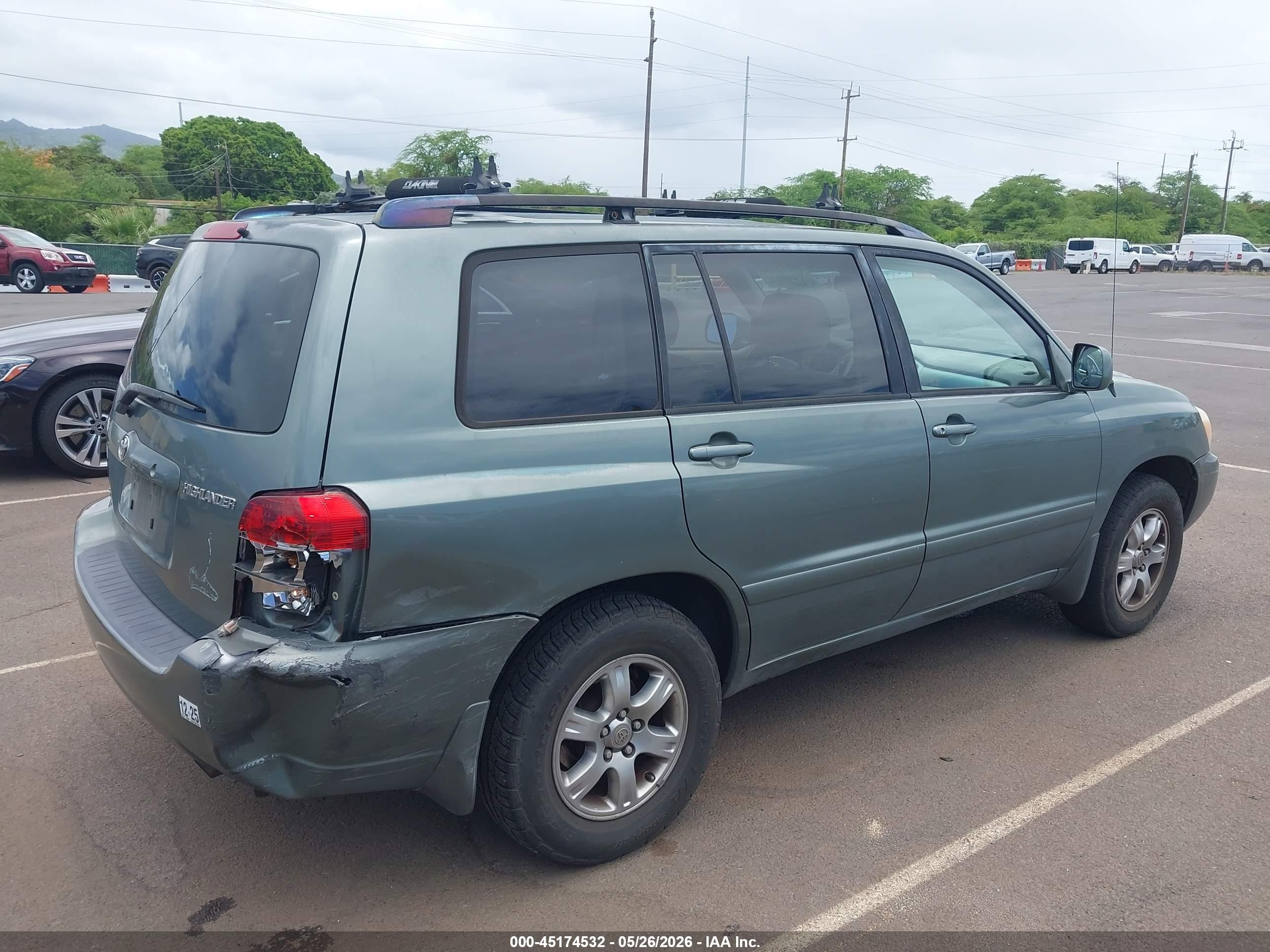 2006 Toyota Highlander V6 Green vin: JTEDP21A960125633