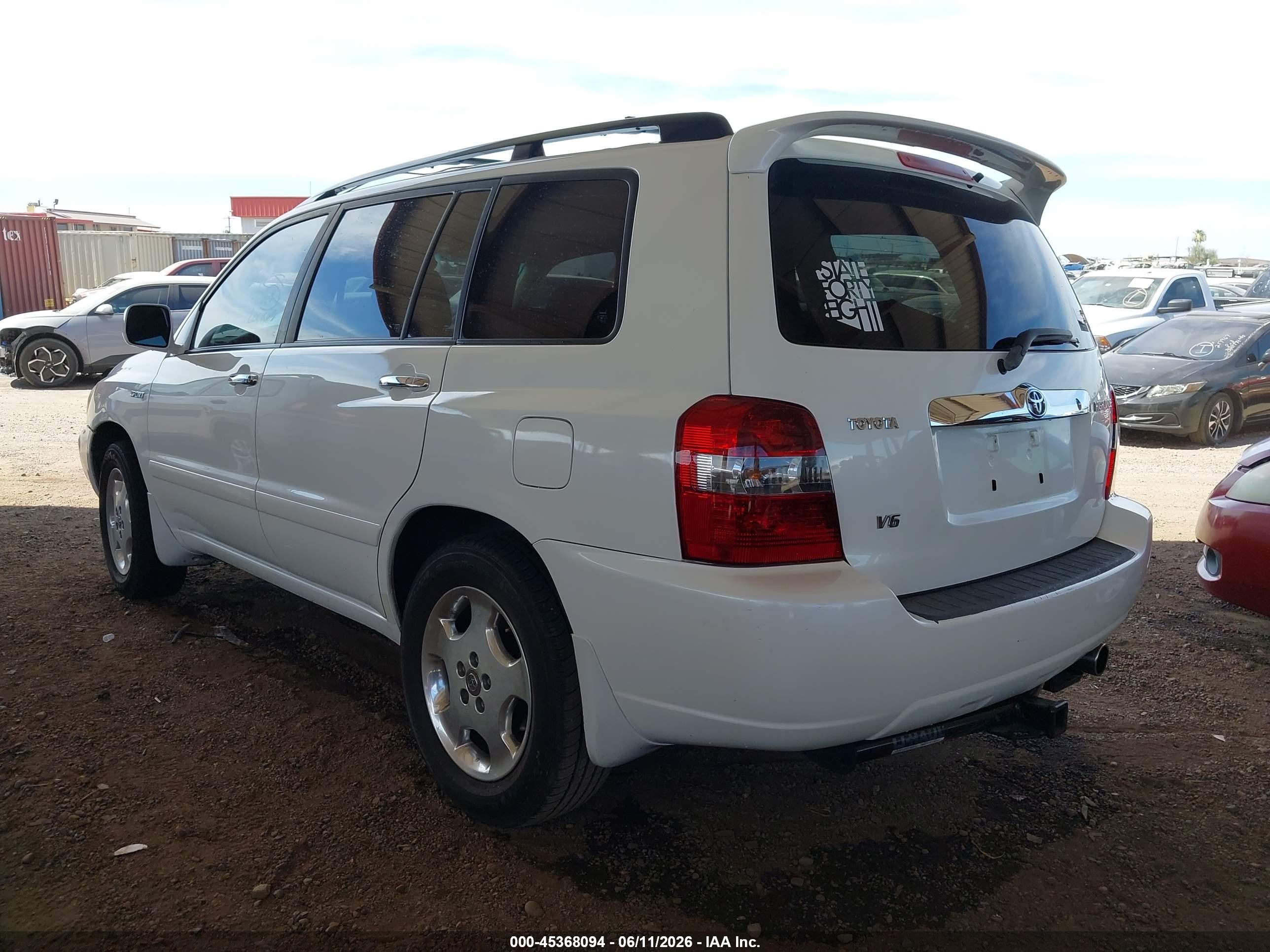 2007 Toyota Highlander Sport W/3rd Row White vin: JTEDP21A970126718