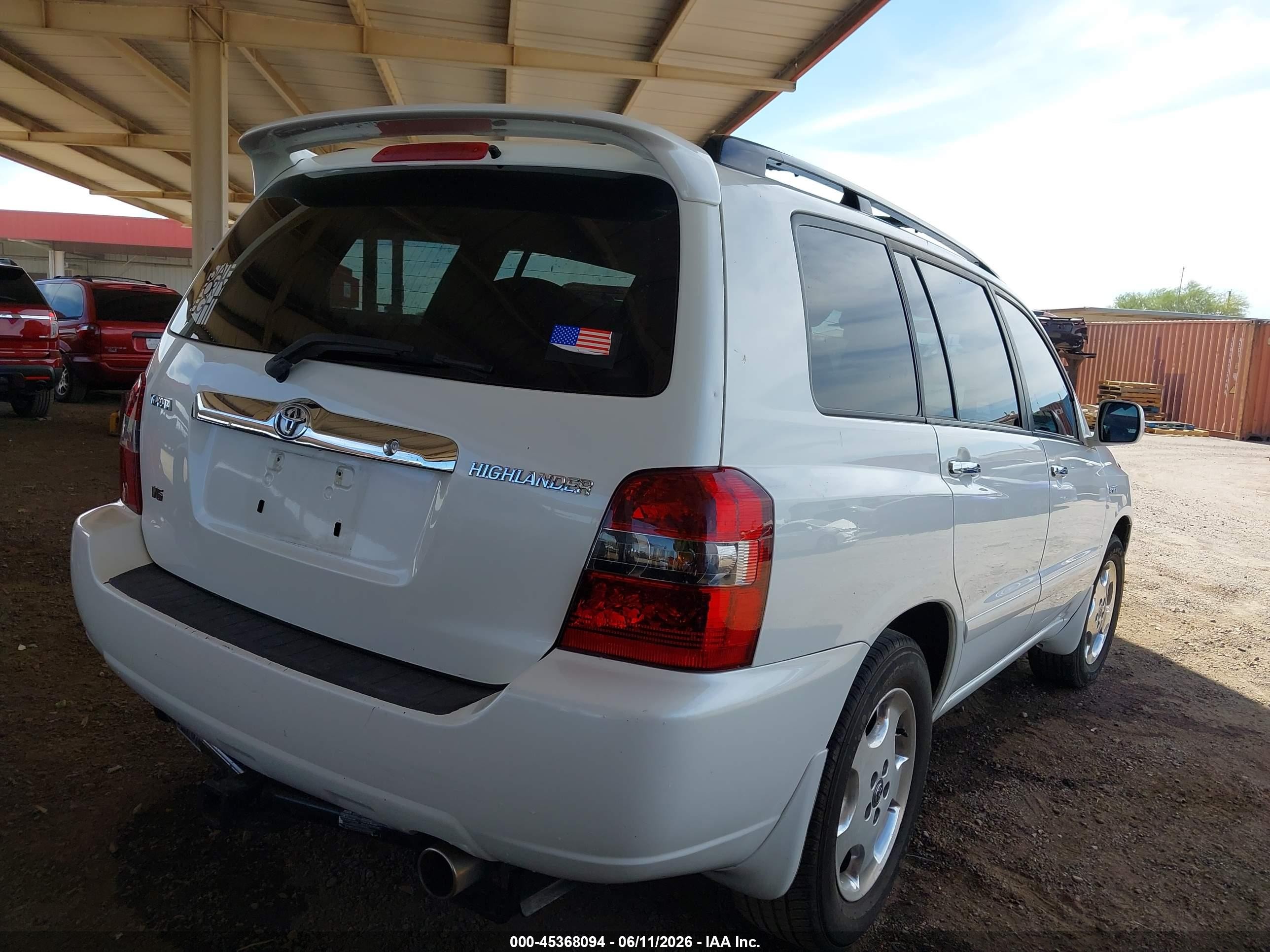 2007 Toyota Highlander Sport W/3rd Row White vin: JTEDP21A970126718