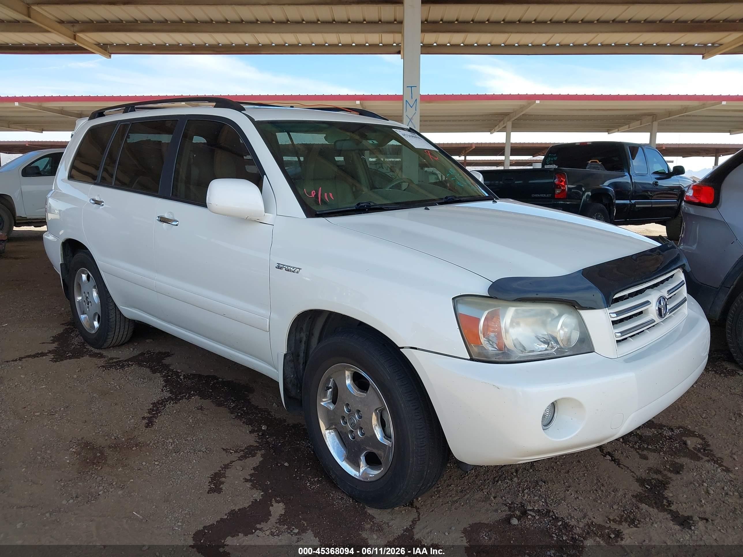 2007 Toyota Highlander Sport W/3rd Row White vin: JTEDP21A970126718