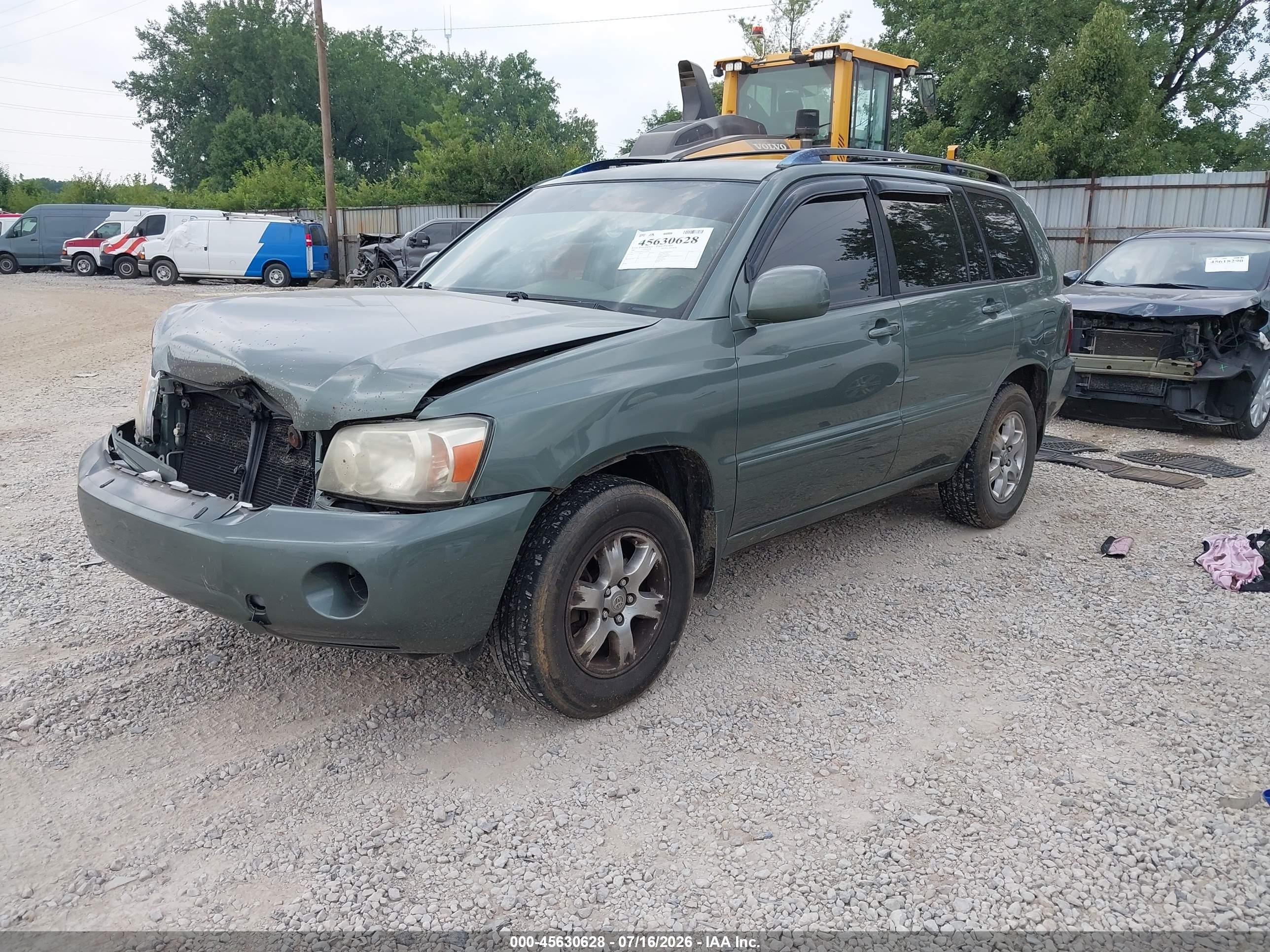 2007 Toyota Highlander 3rd Row Green vin: JTEDP21A970126878