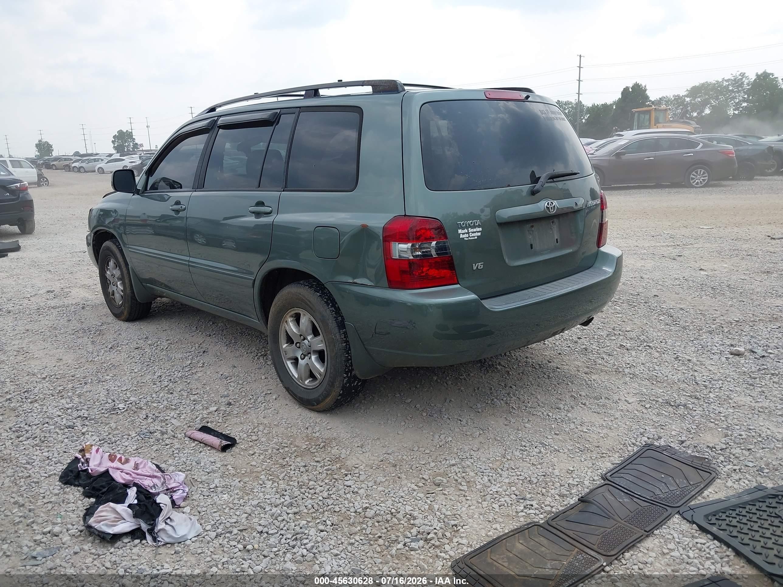 2007 Toyota Highlander 3rd Row Green vin: JTEDP21A970126878