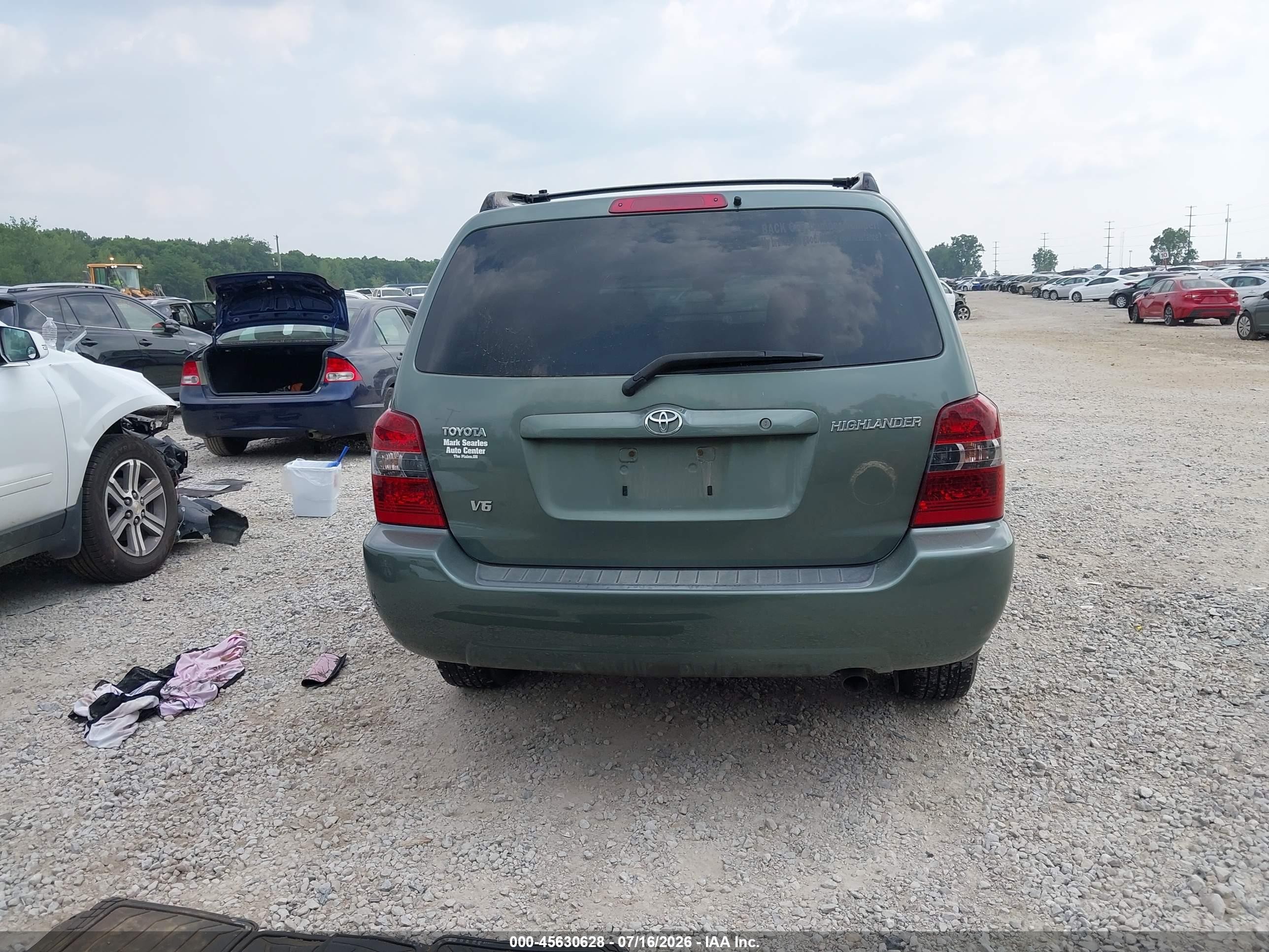 2007 Toyota Highlander 3rd Row Green vin: JTEDP21A970126878