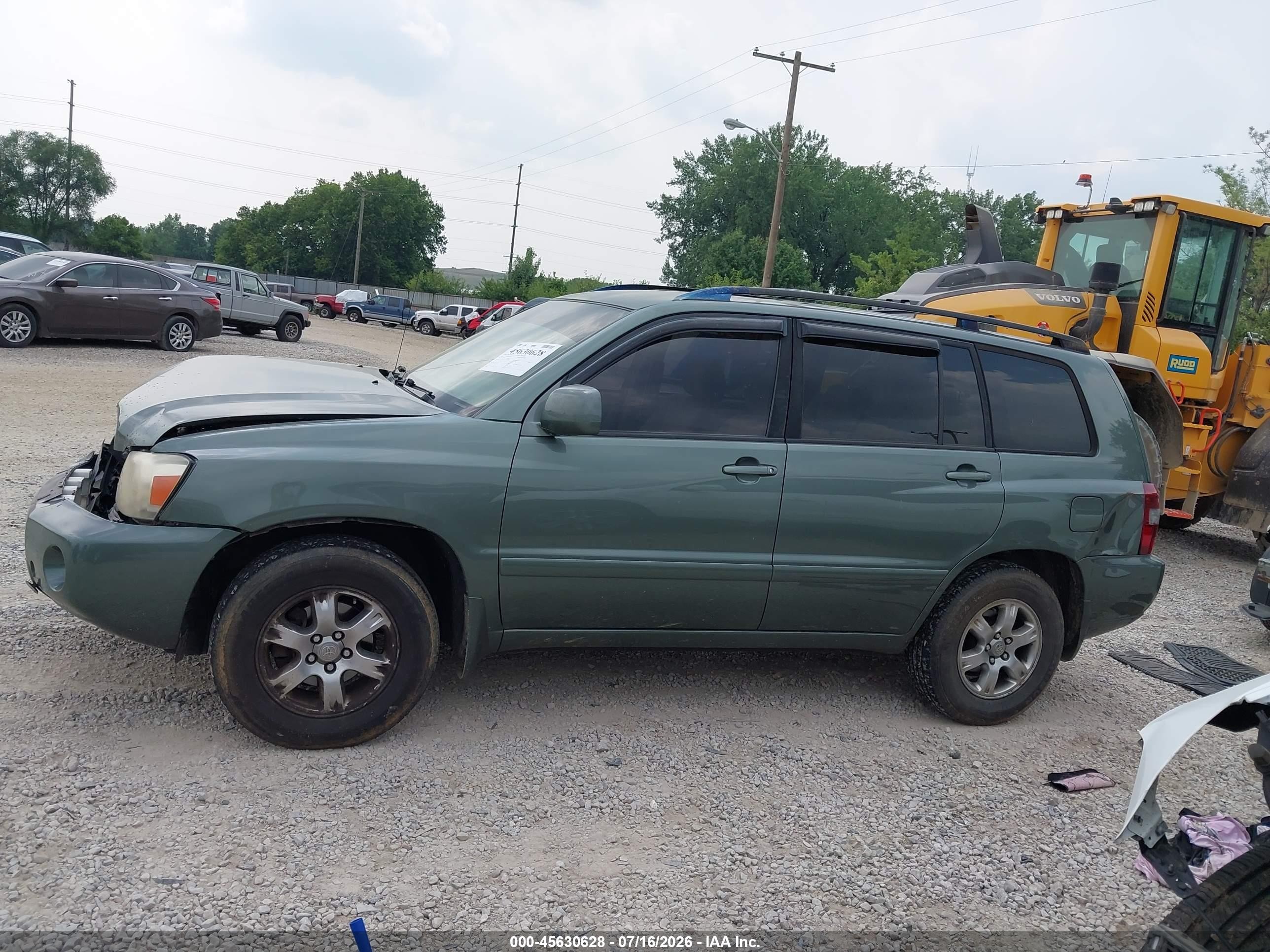 2007 Toyota Highlander 3rd Row Green vin: JTEDP21A970126878