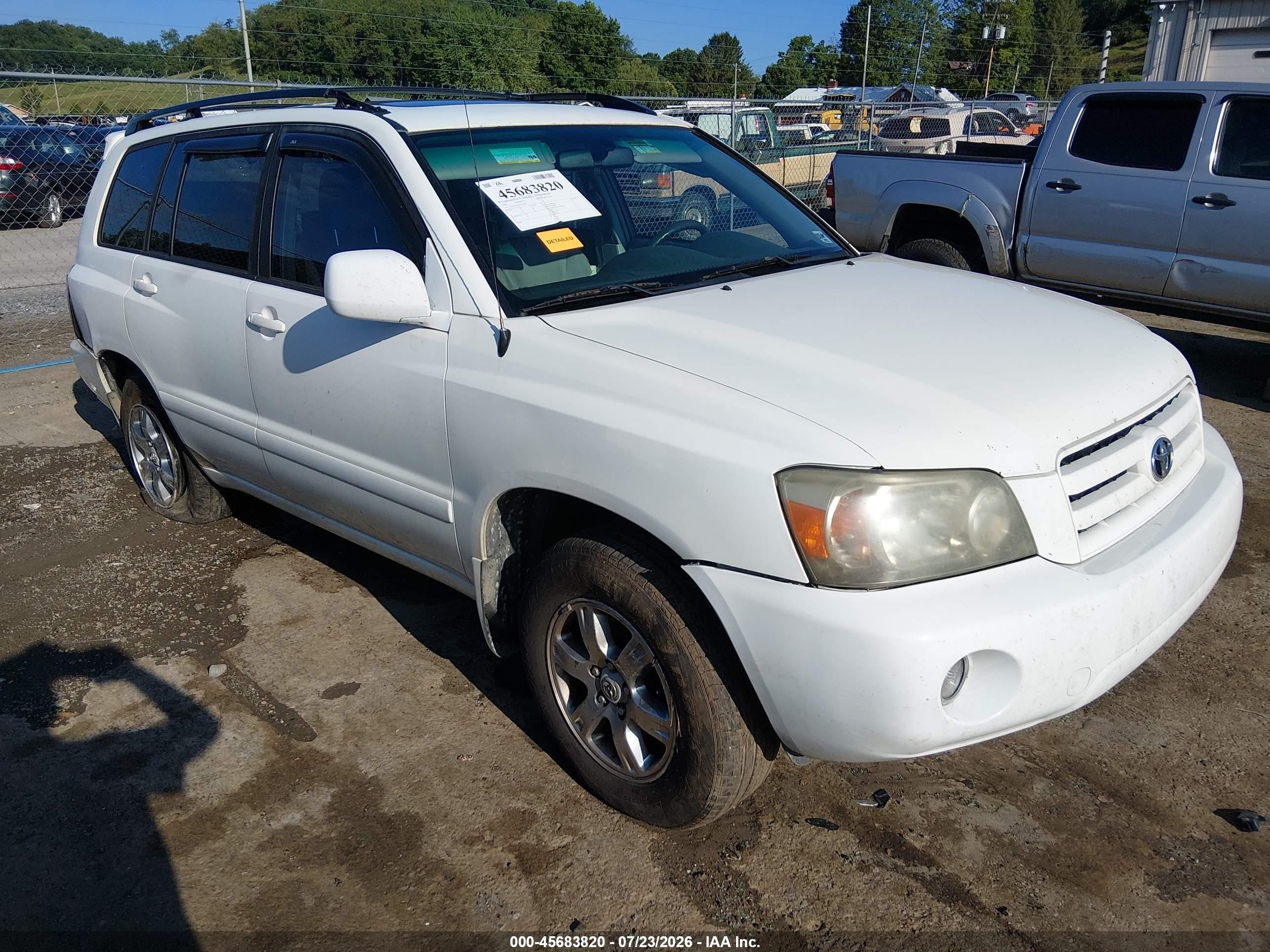 2007 Toyota Highlander 3rd Row White vin: JTEDP21A970132633