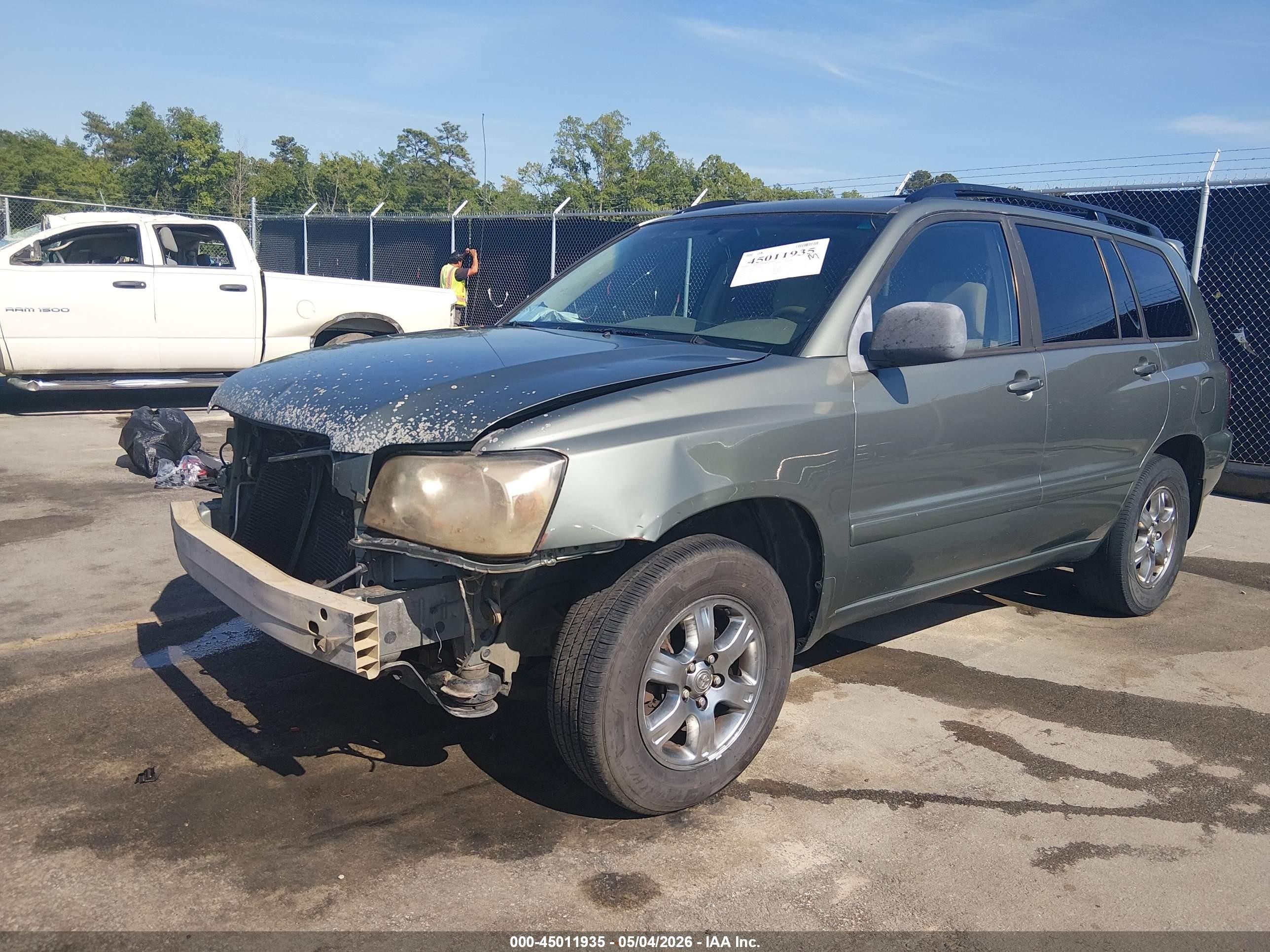 2007 Toyota Highlander V6 Green vin: JTEDP21A970148279