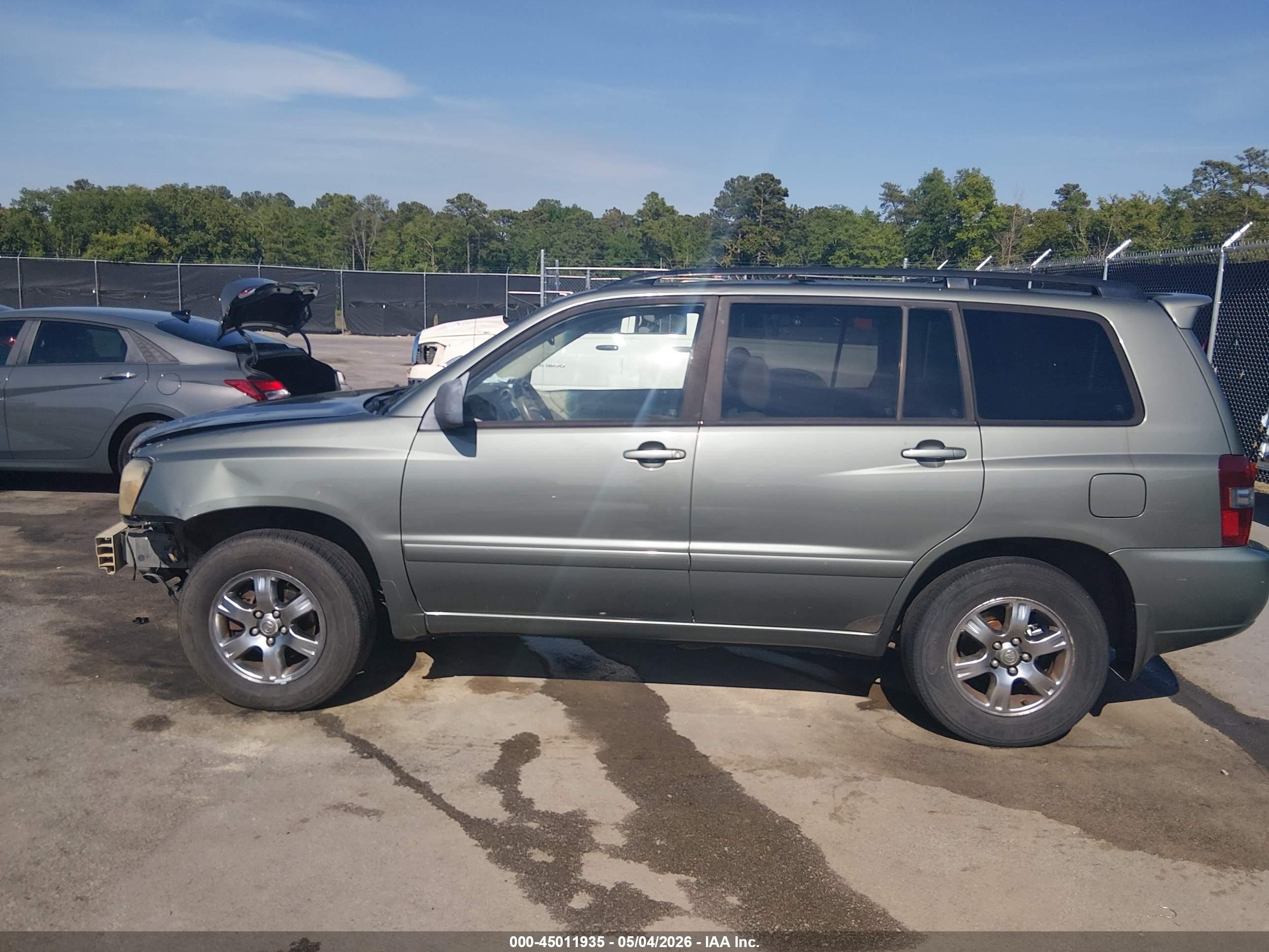2007 Toyota Highlander V6 Green vin: JTEDP21A970148279
