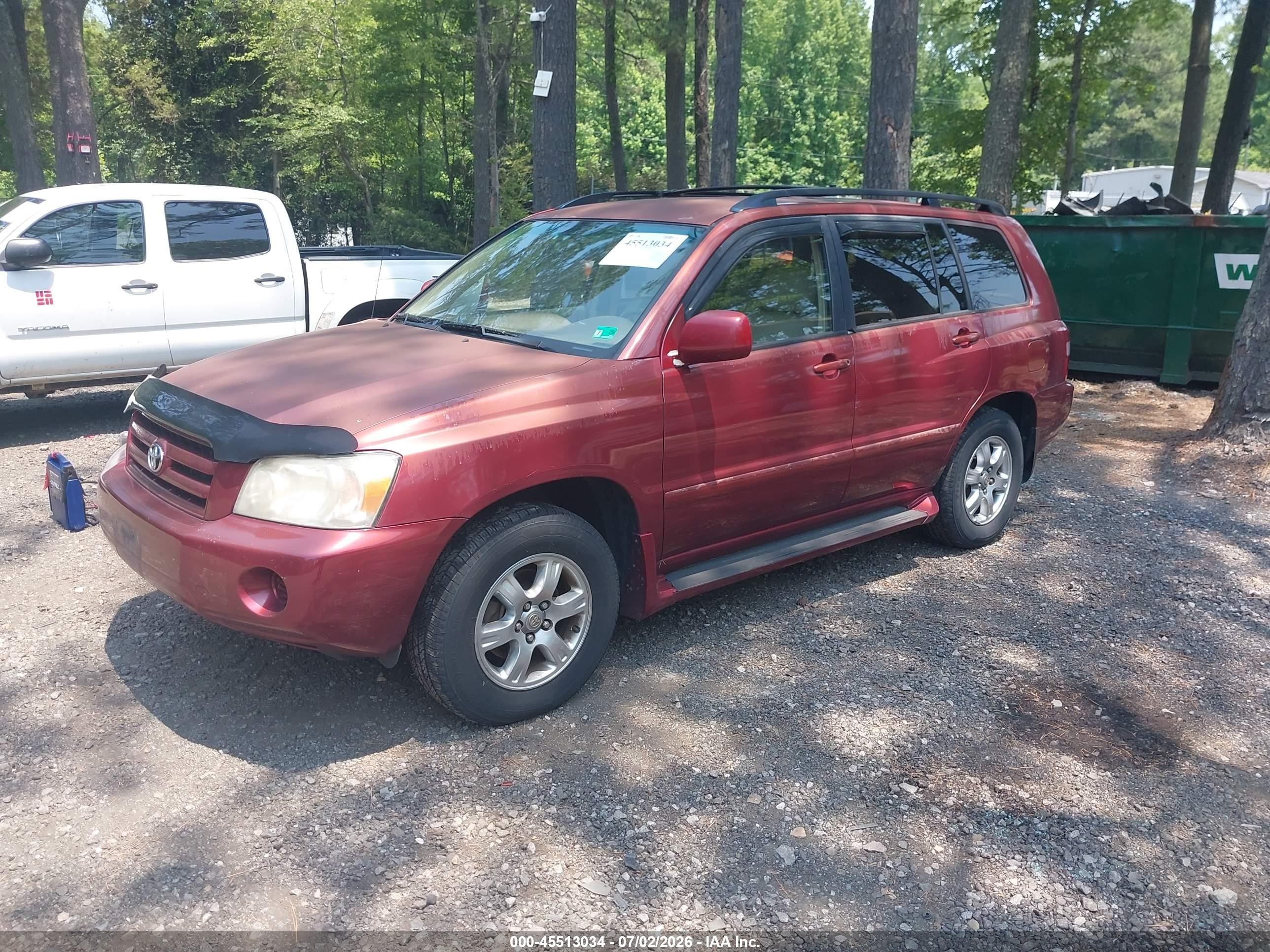 2004 Toyota Highlander V6 Бордовый vin: JTEDP21AX40001318