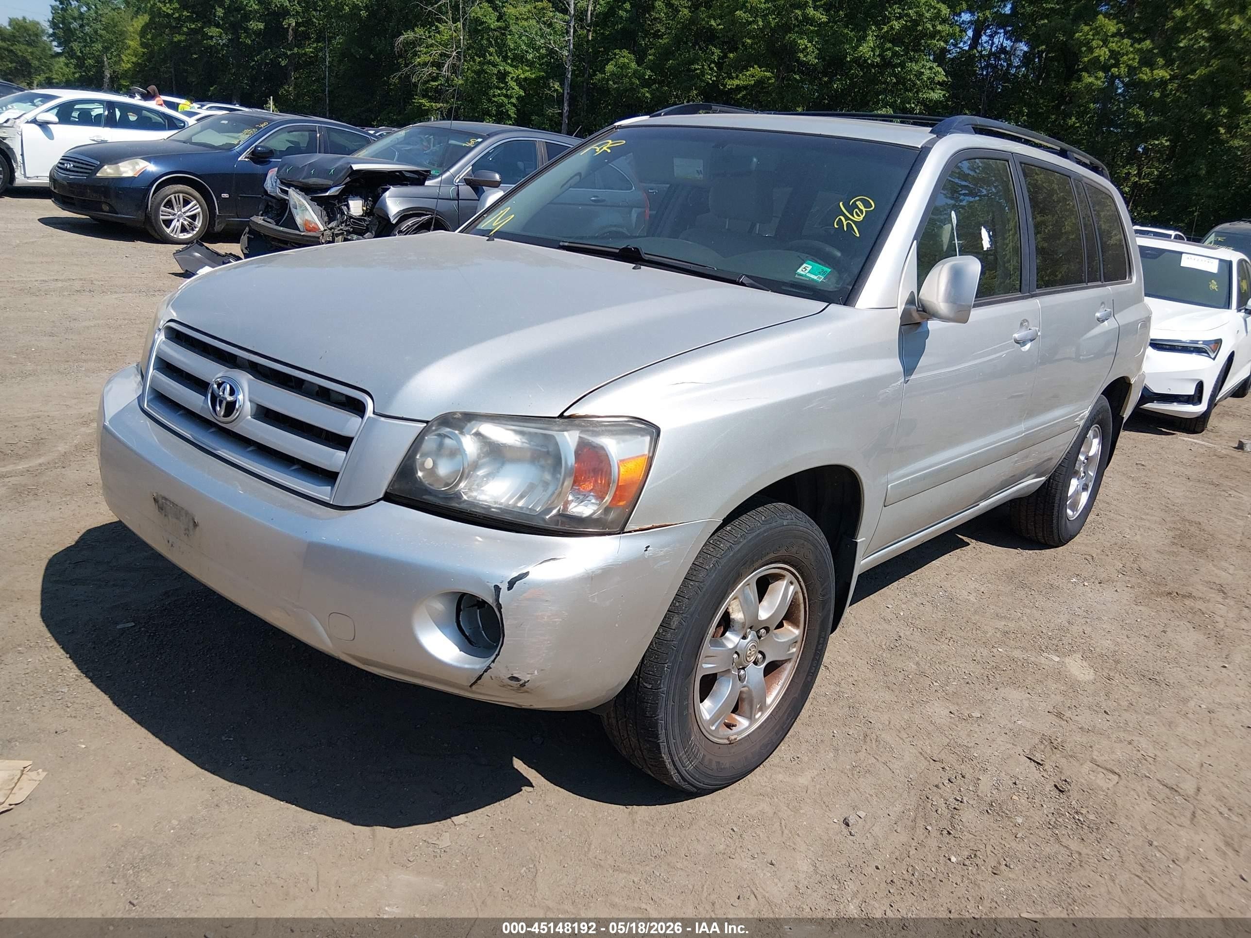 2004 Toyota Highlander V6 Silver vin: JTEDP21AX40041527