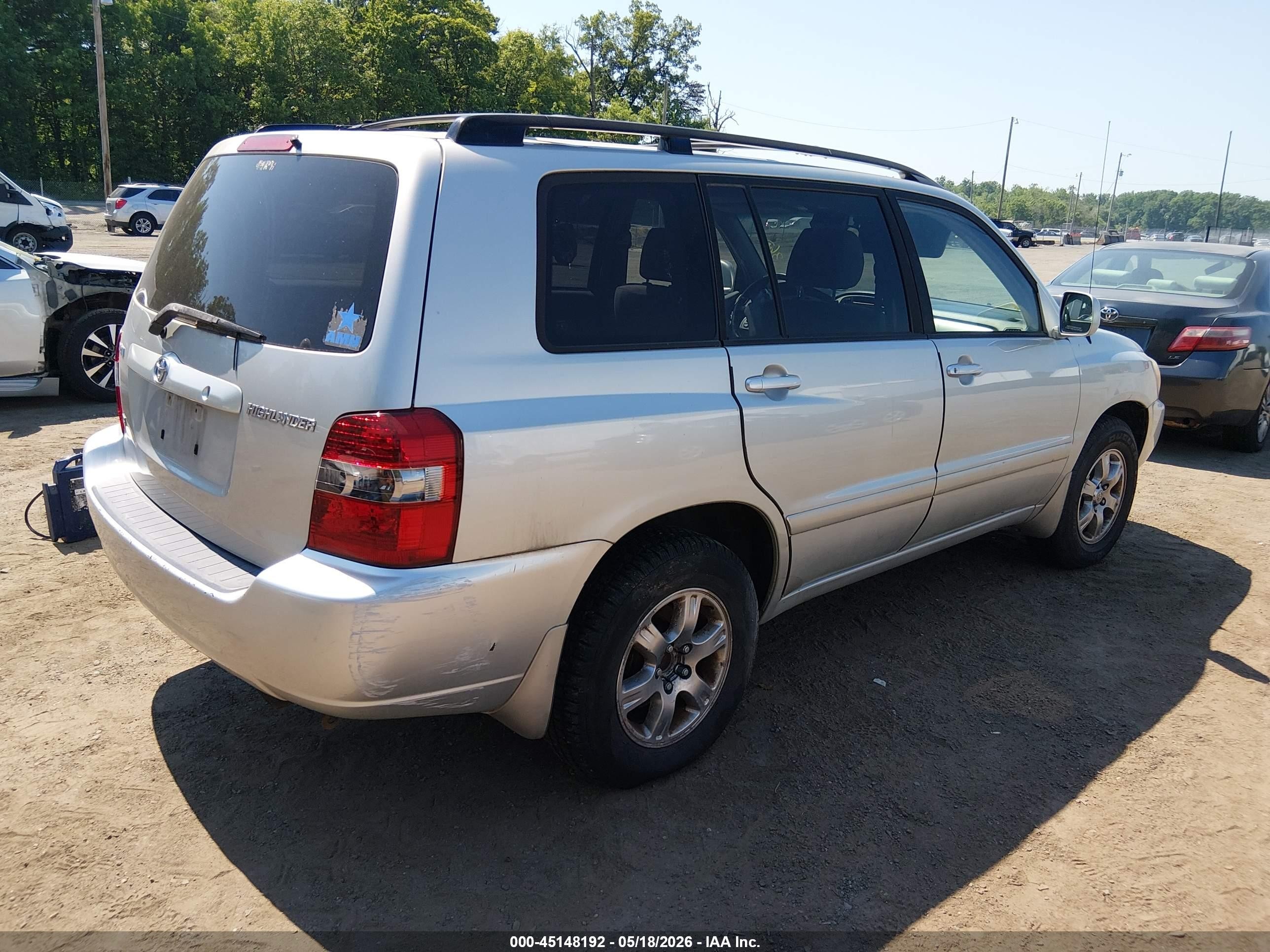 2004 Toyota Highlander V6 Silver vin: JTEDP21AX40041527
