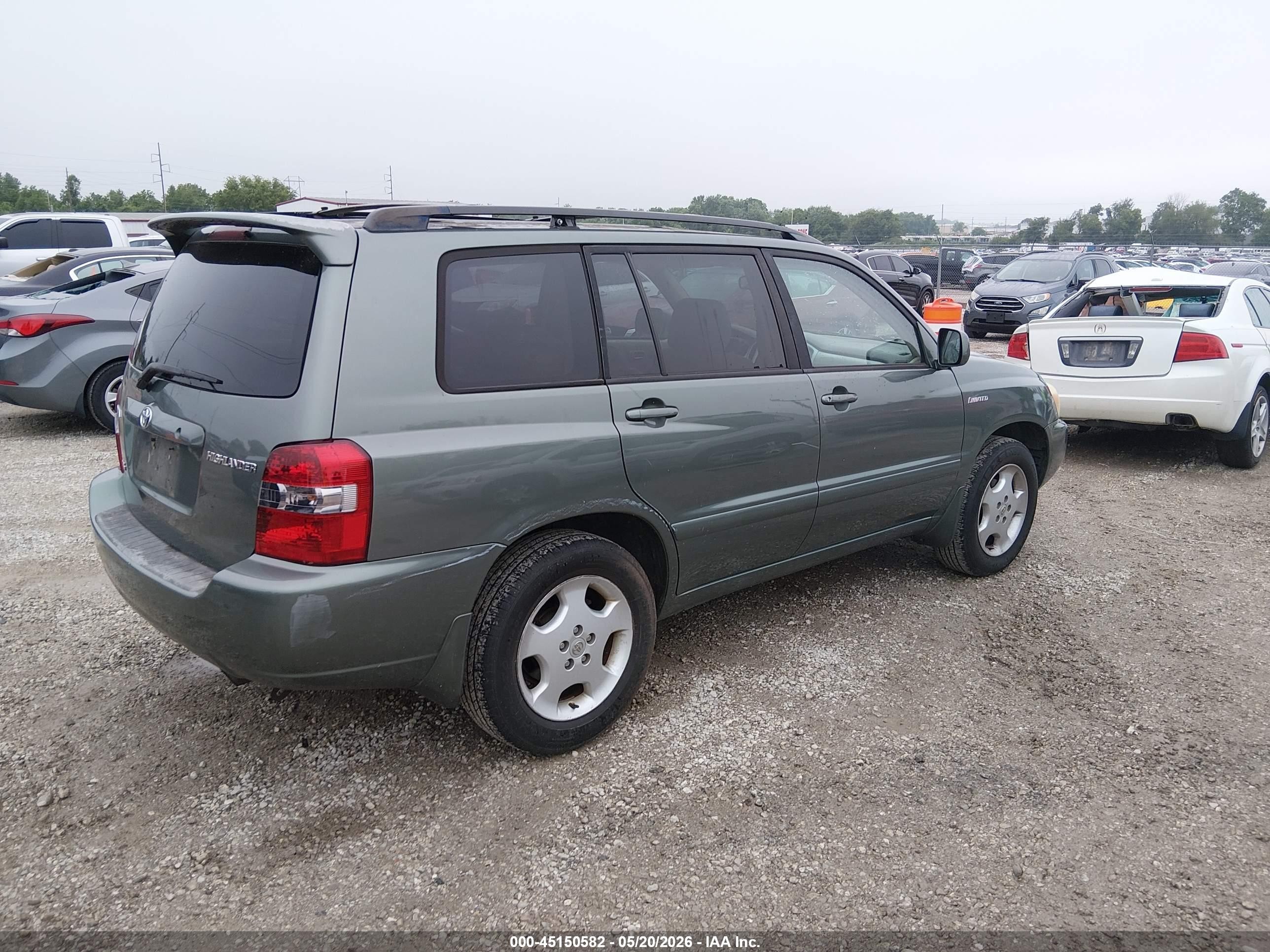 2005 Toyota Highlander Limited V6 Green vin: JTEDP21AX50088333