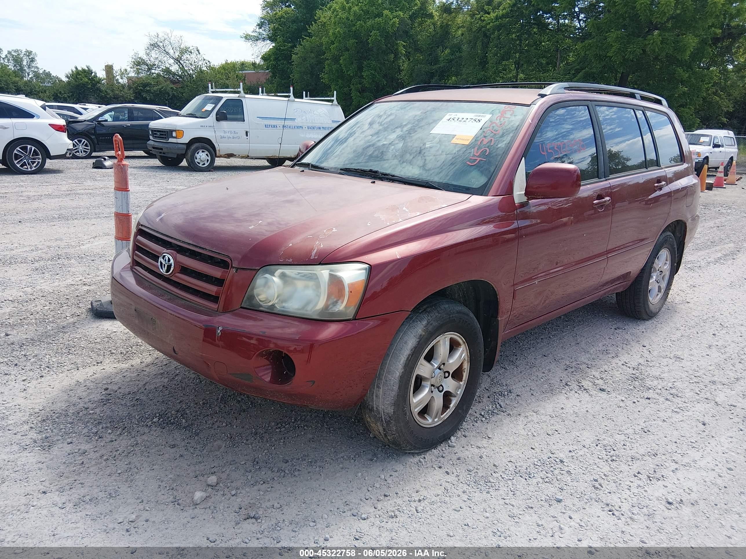 2006 Toyota Highlander V6 Red vin: JTEDP21AX60096563