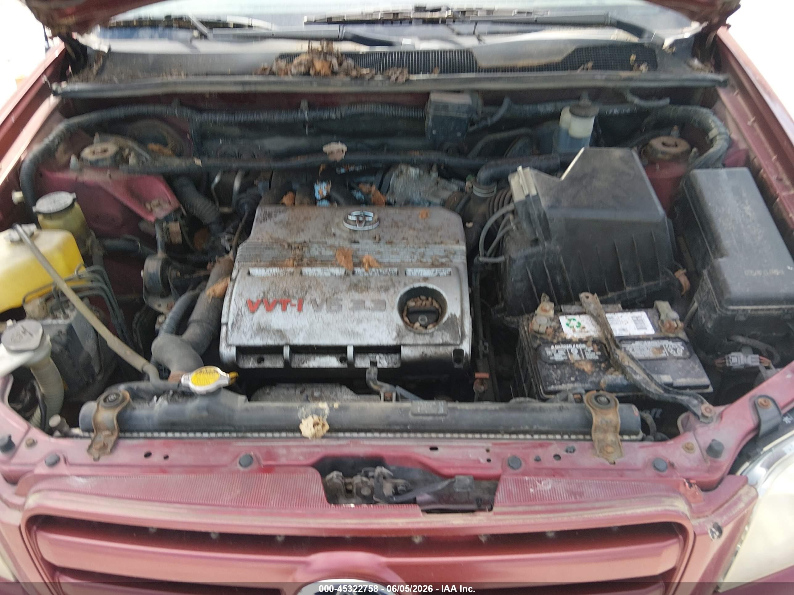 2006 Toyota Highlander V6 Red vin: JTEDP21AX60096563