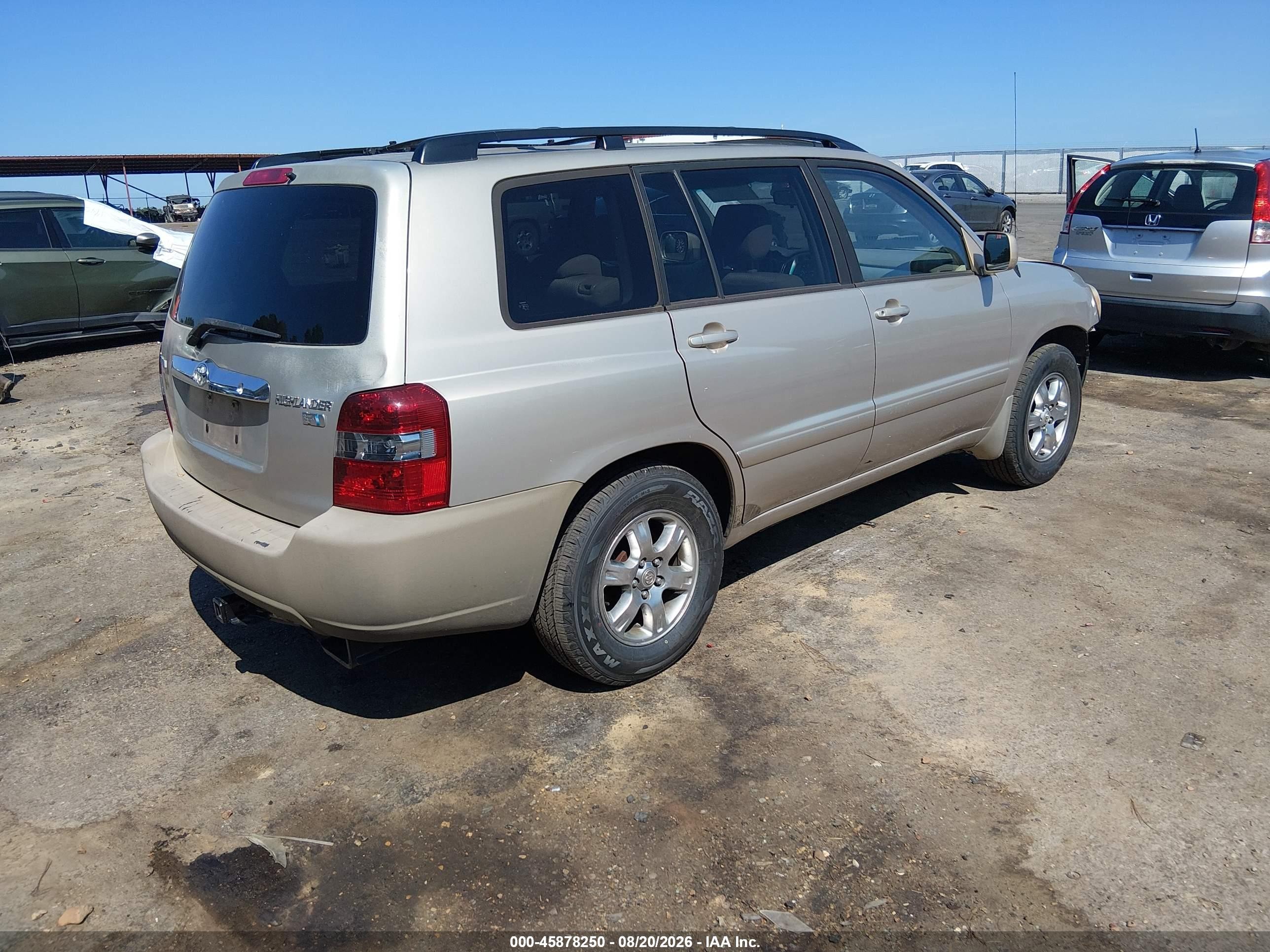 2006 Toyota Highlander V6 Gold vin: JTEDP21AX60118447