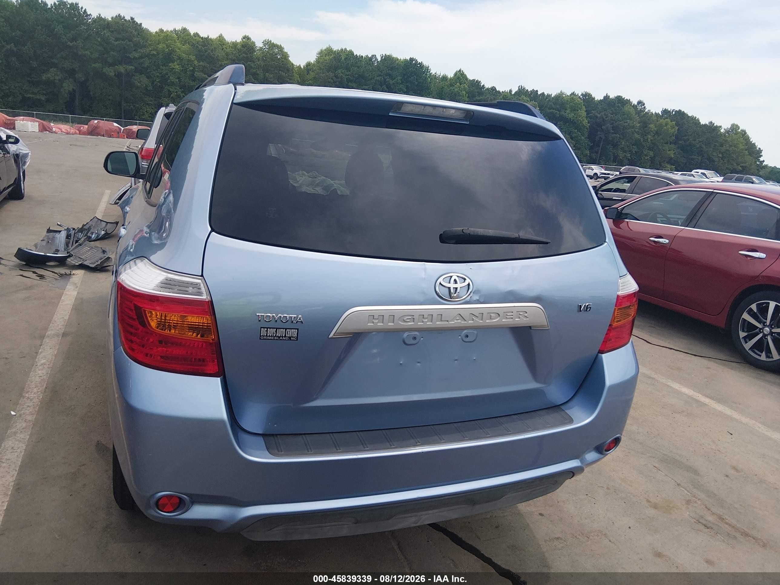 2008 Toyota Highlander   Light Blue vin: JTEDS41A182035880