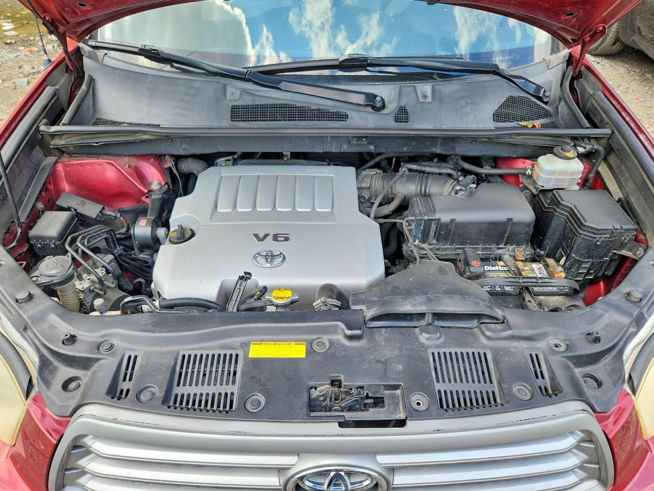 2008 Toyota Highlander Base Burgundy vin: JTEDS41A182047043