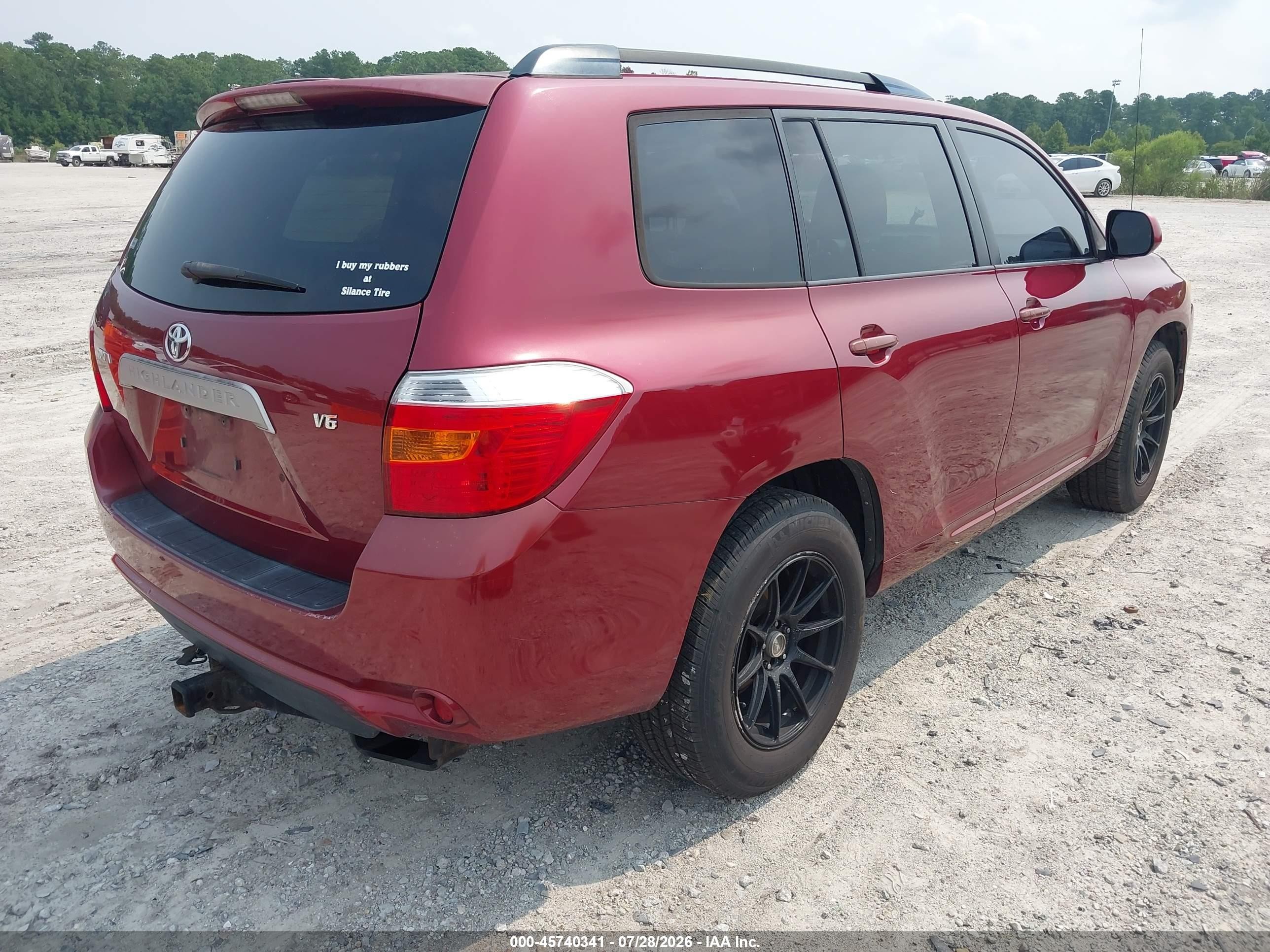 2008 Toyota Highlander Red vin: JTEDS41A282030509
