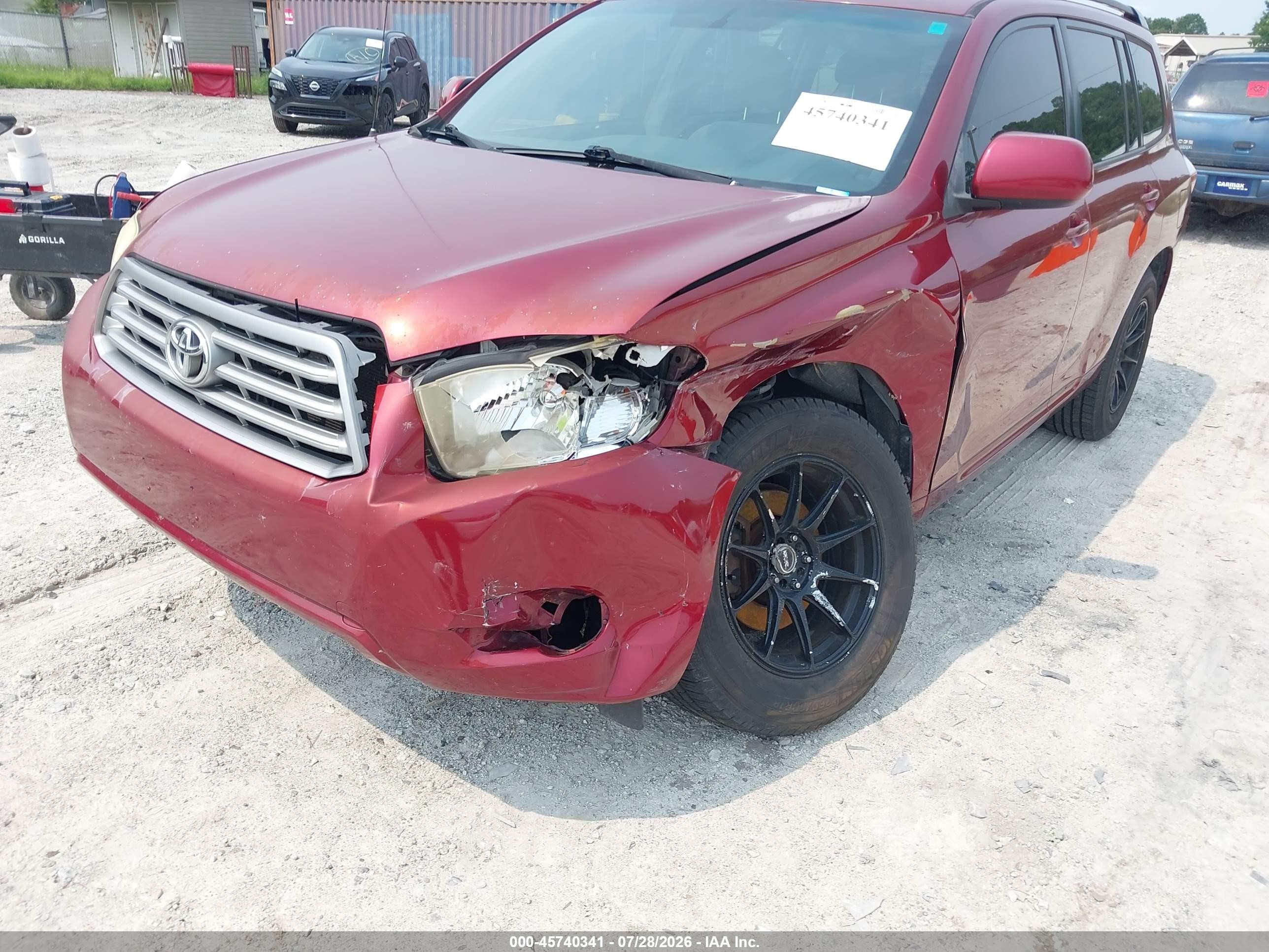2008 Toyota Highlander Red vin: JTEDS41A282030509