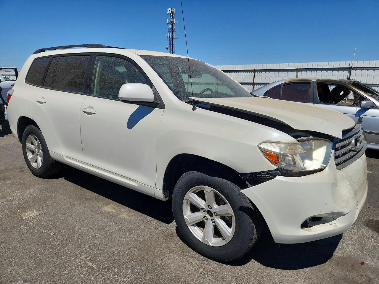 2009 Toyota Highlander Base White vin: JTEDS41A292088010