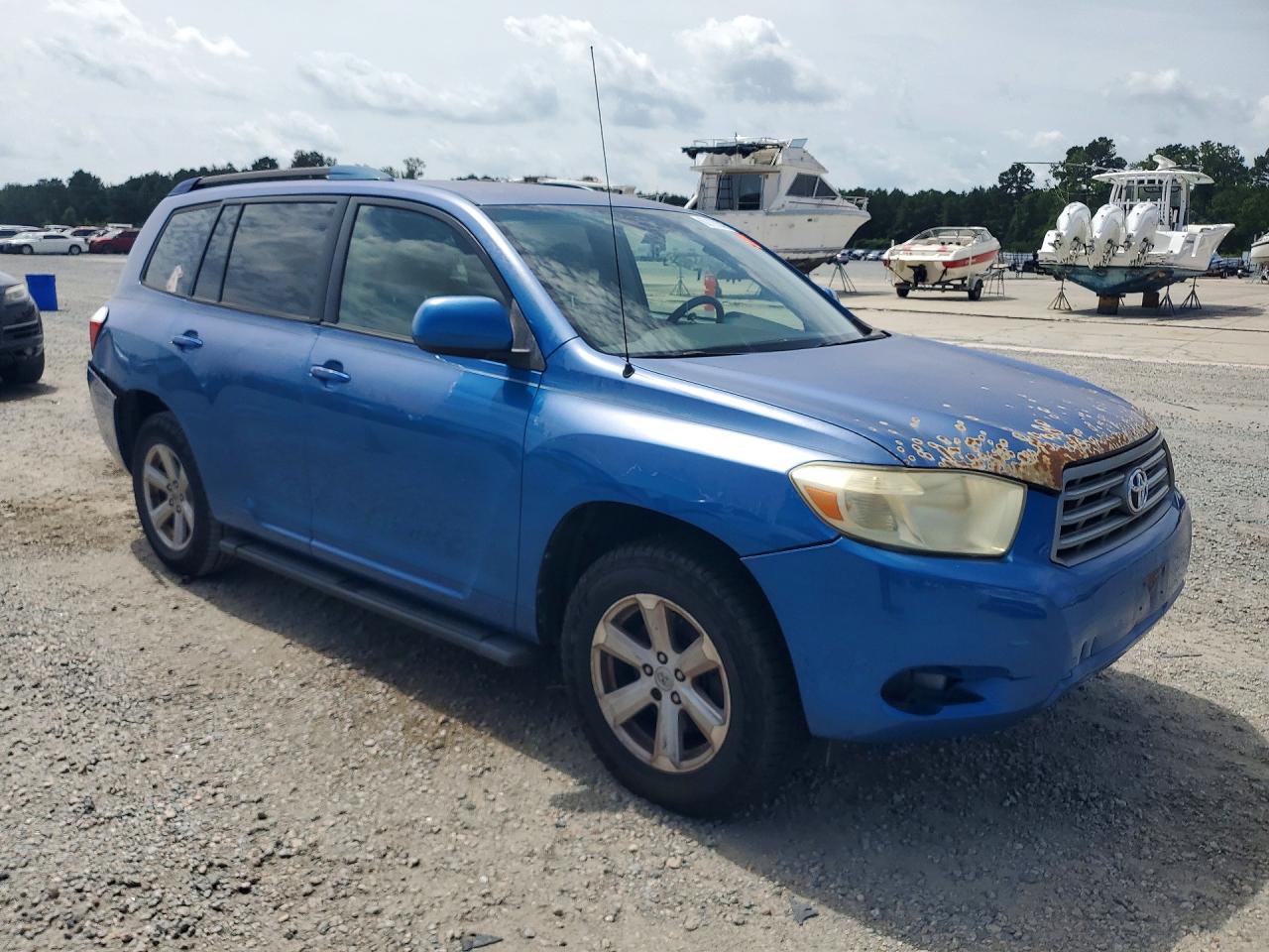 2008 Toyota Highlander Base Blue vin: JTEDS41A382001455