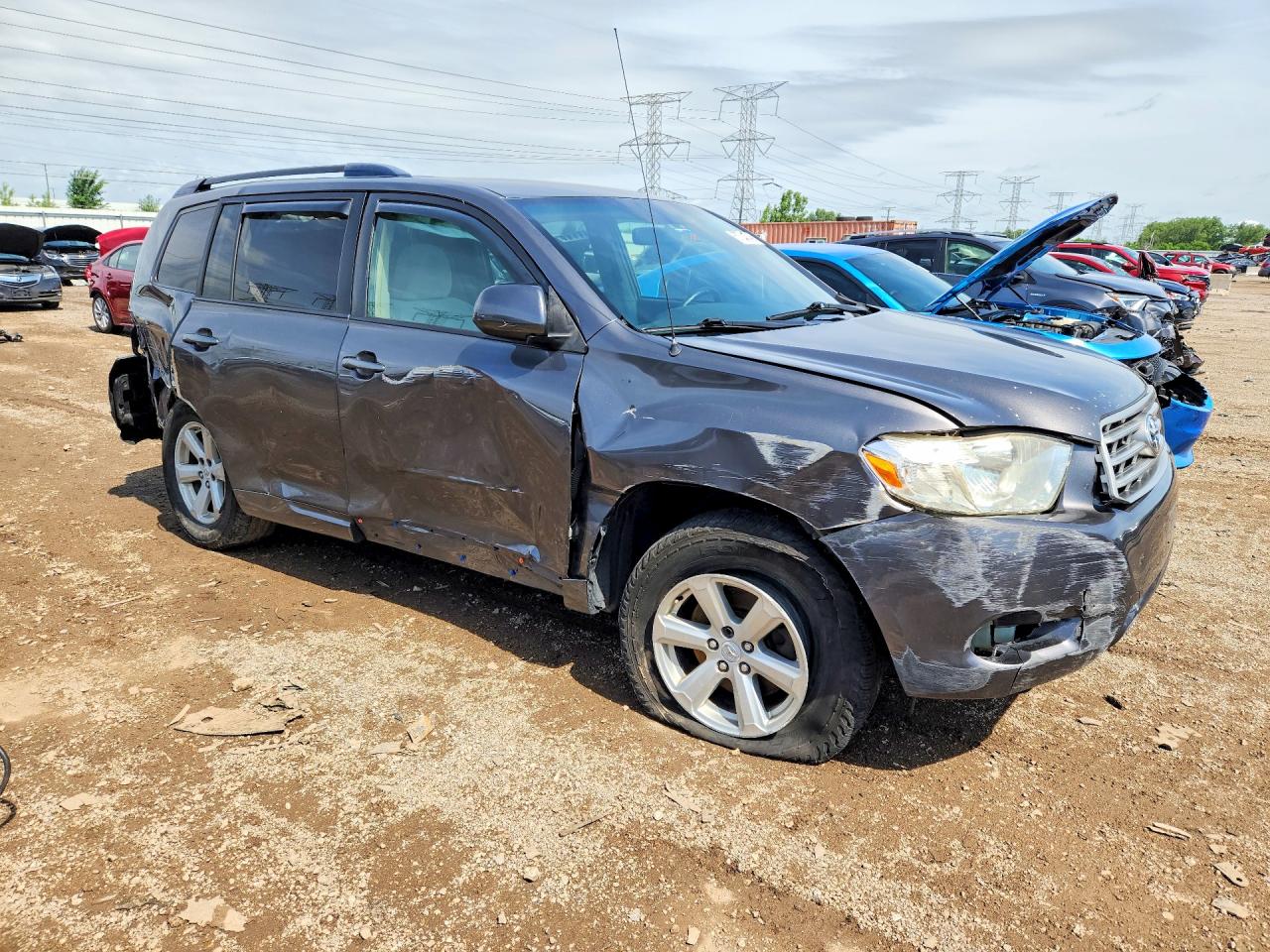 2008 Toyota Highlander Base Gray vin: JTEDS41A482047487