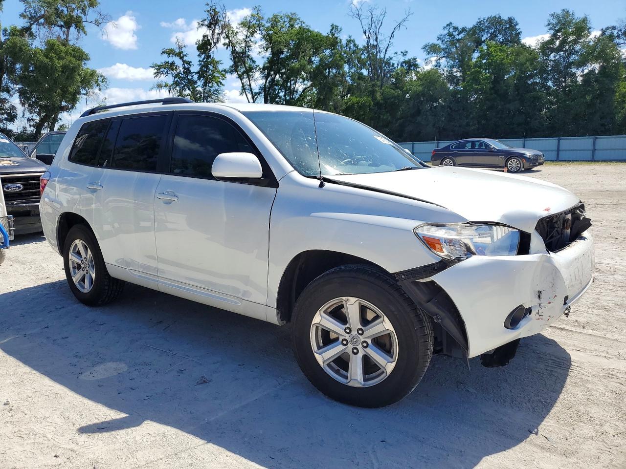 2009 Toyota Highlander Base White vin: JTEDS41A492085254