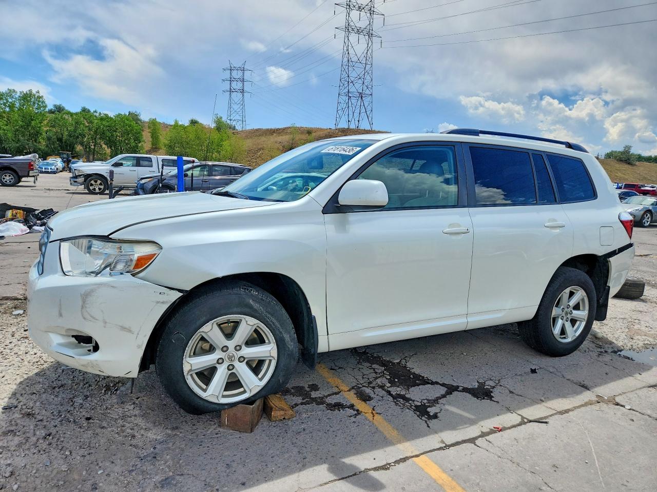 2008 Toyota Highlander Base White vin: JTEDS41A582030293