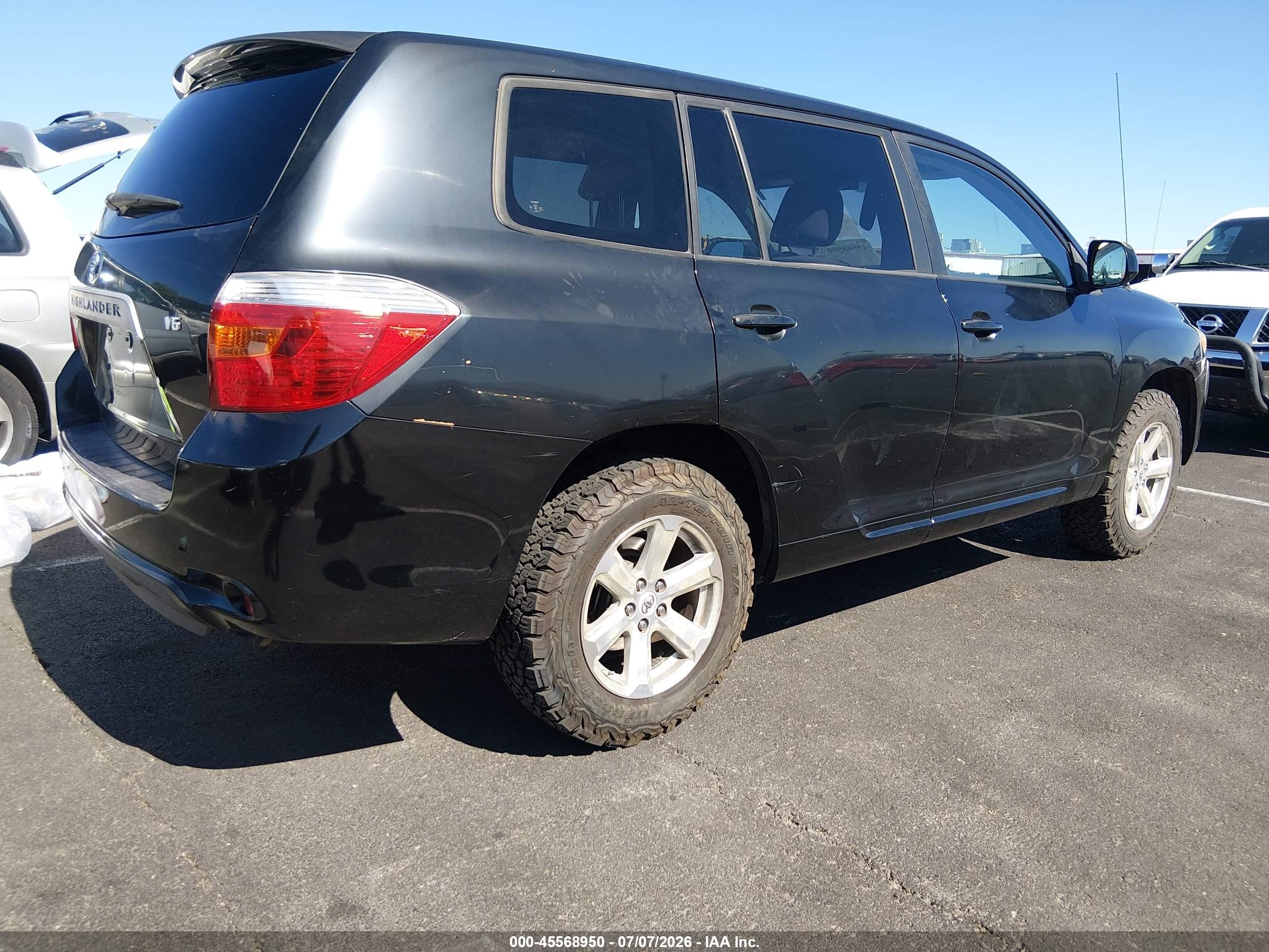 2008 Toyota Highlander   Black vin: JTEDS41A782027363