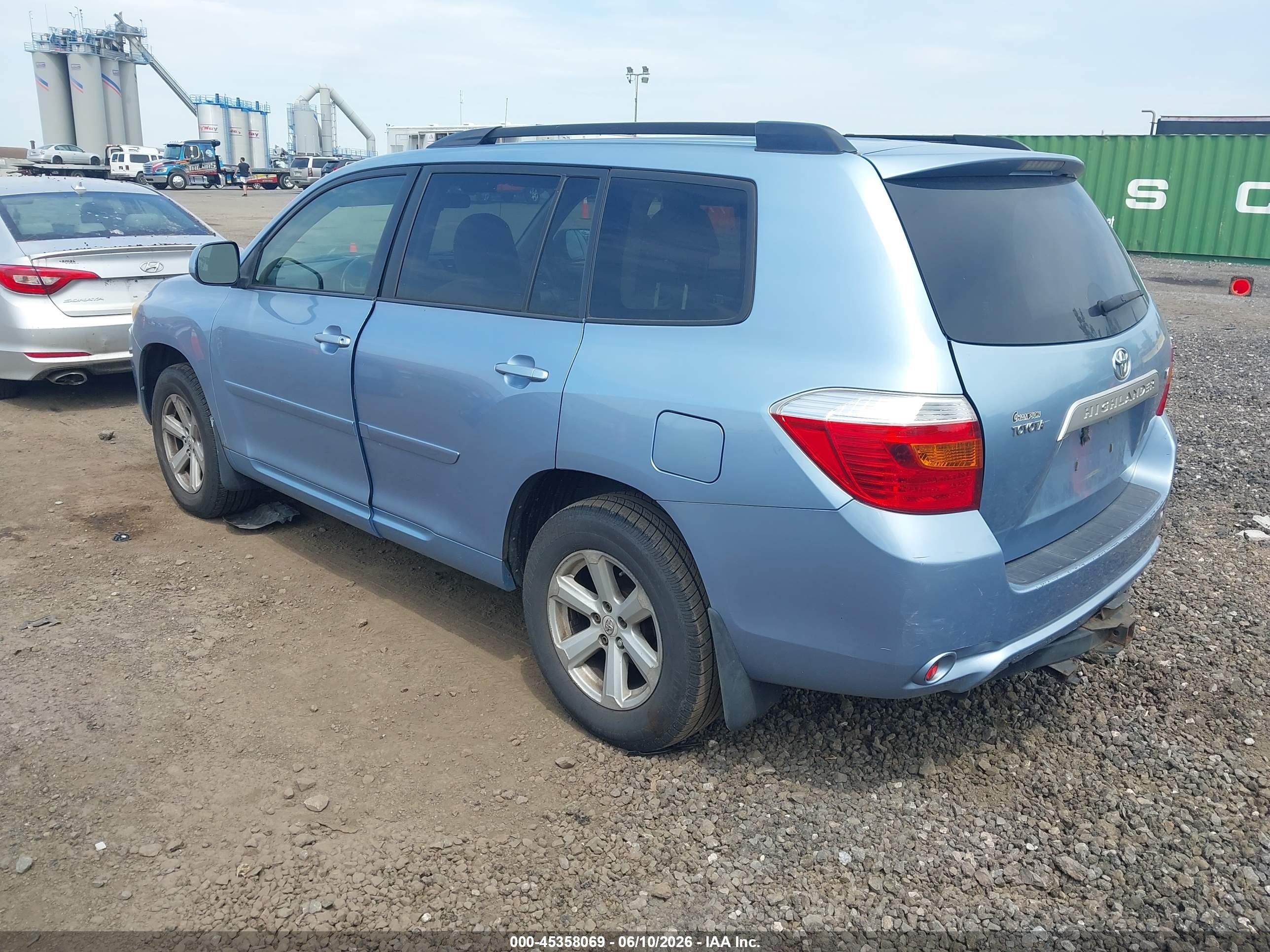 2008 Toyota Highlander   Light Blue vin: JTEDS41A782046205